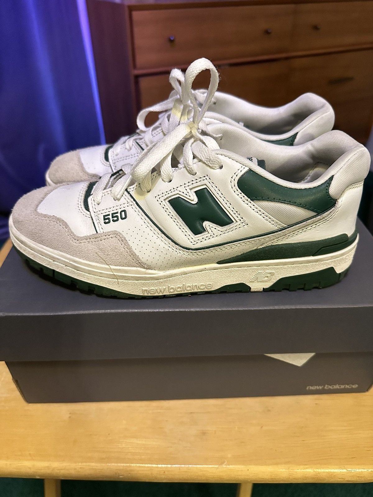New Balance New Balance 550 White Green Size US 8.5 / EU 41-42 - 2 Thumbnail
