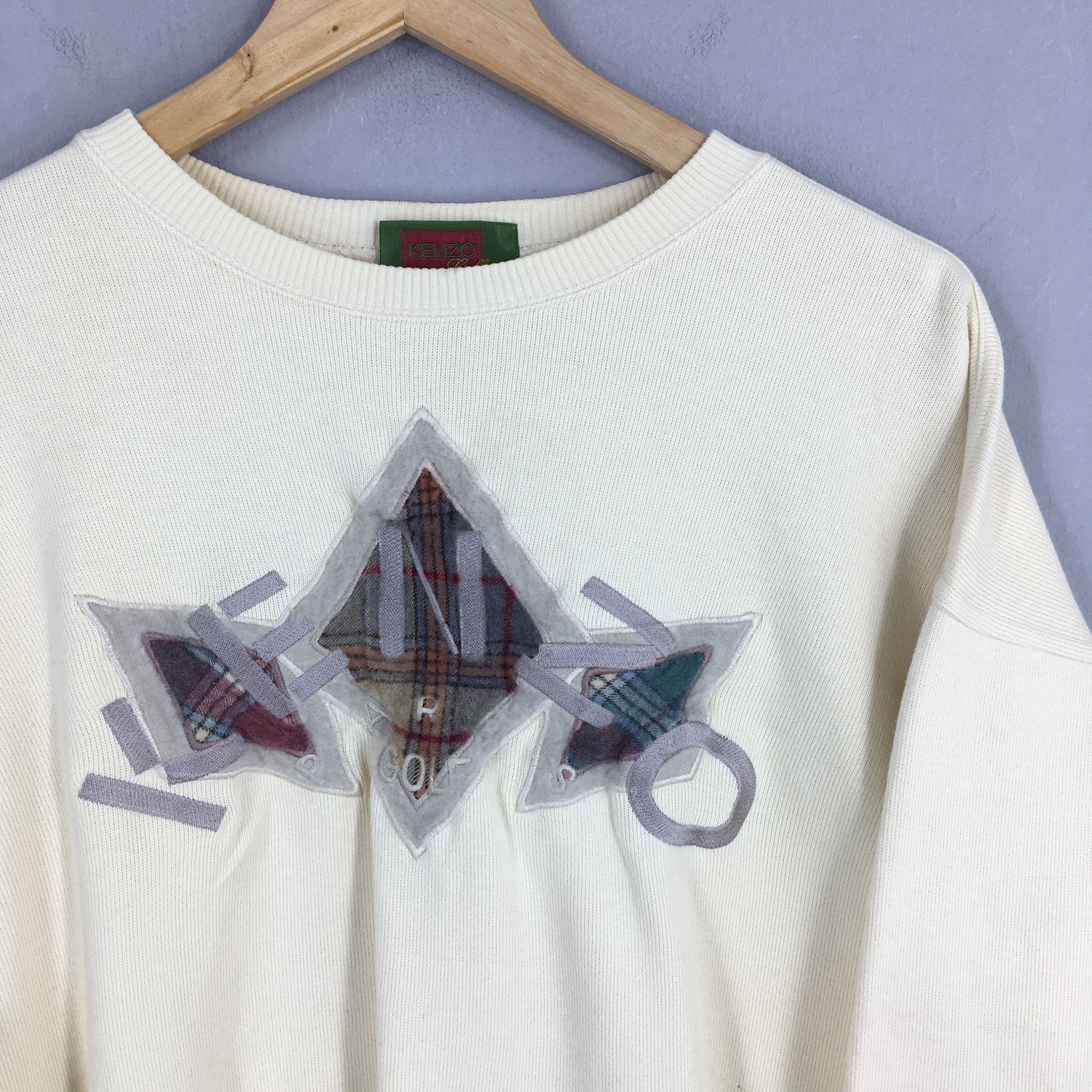 Designer × Kenzo Vintage Kenzo Golf White Cream Sweater Medium Size US M / EU 48-50 / 2 - 2 Thumbnail