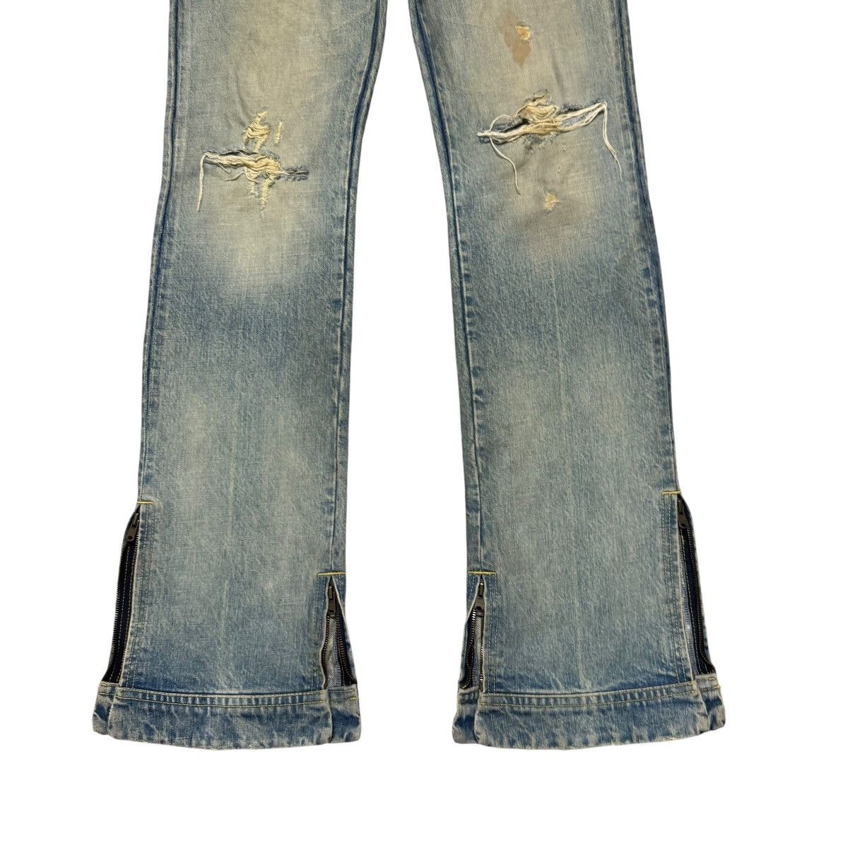 Japanese Brand Rico Mudwash Denim Flare Jeans Distressed Size US 33 - 8 Thumbnail