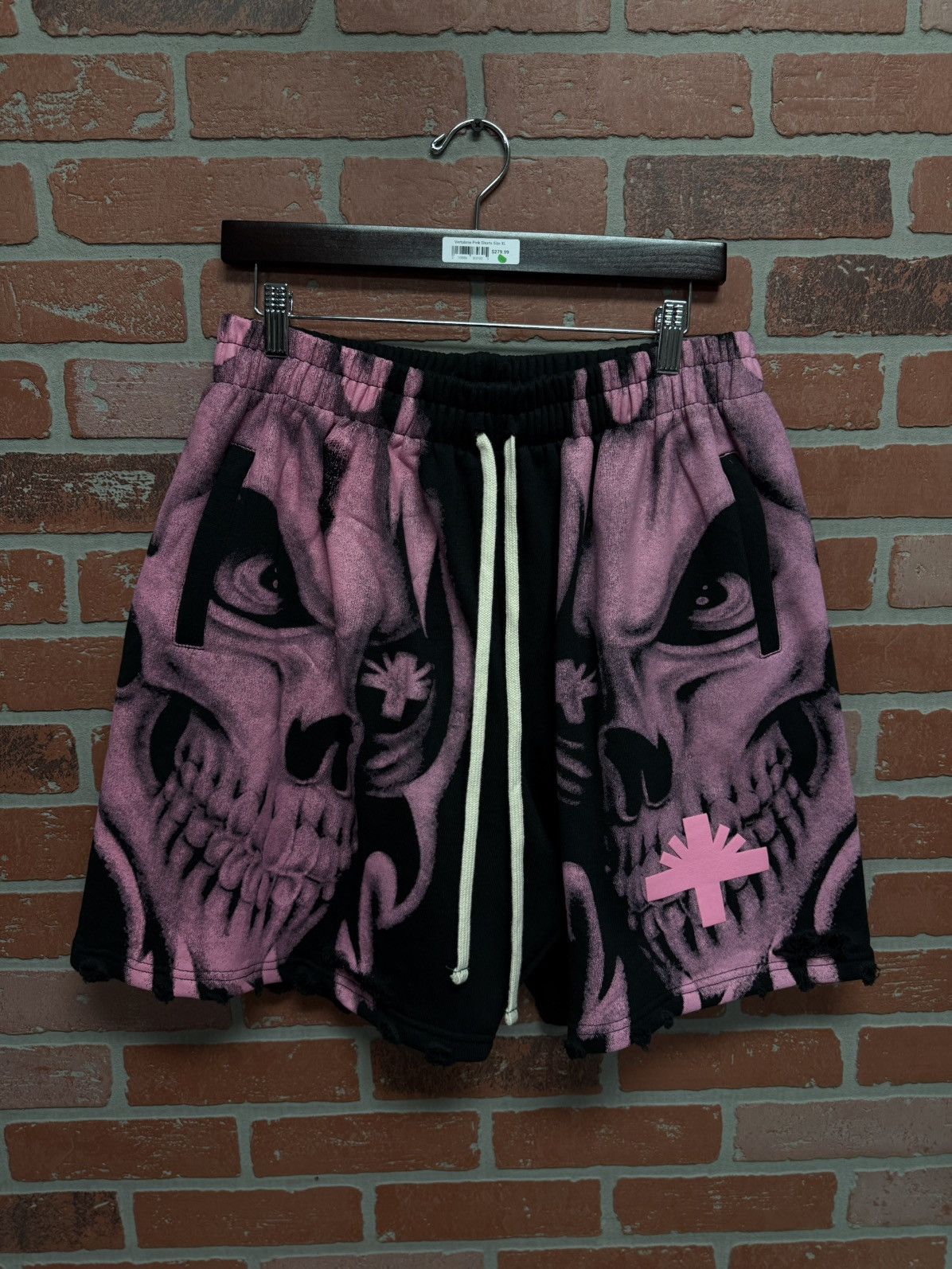 Vertabrae Skull Shorts Pink Size XL New