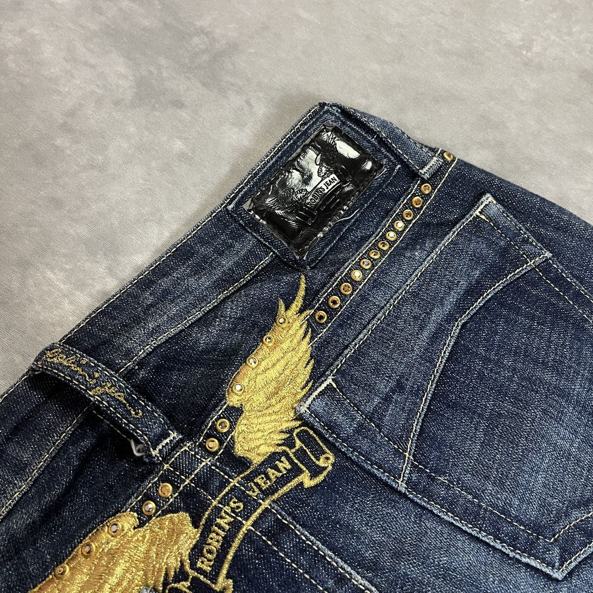 Robins Jeans ROBIN’S JEAN - Swarovski Studded Wing Embroidery Biker Denim Size US 26 / EU 42 - 11 Thumbnail