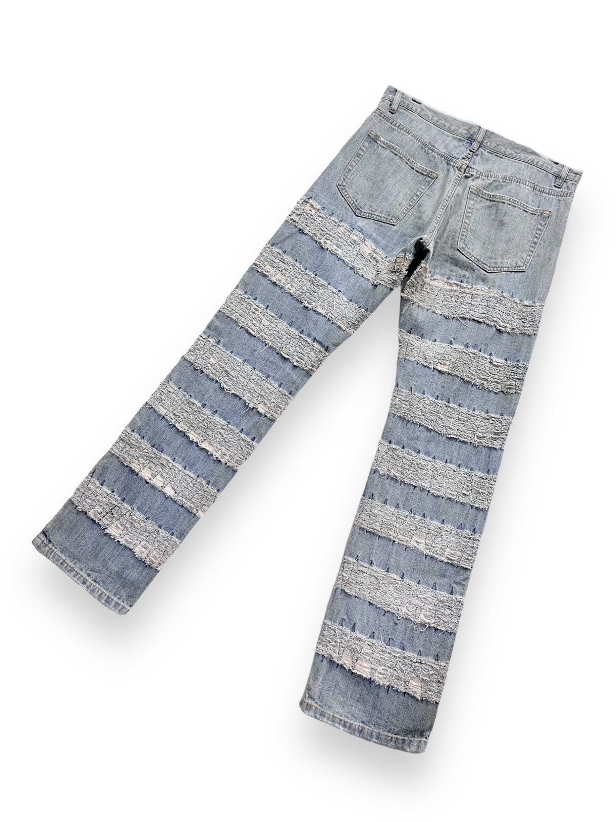 Japanese Brand 🔥RARE🔥Vtg GUMU INTERNATIONAL Designer Distressed Lightwash Size US 32 / EU 48 - 6 Thumbnail