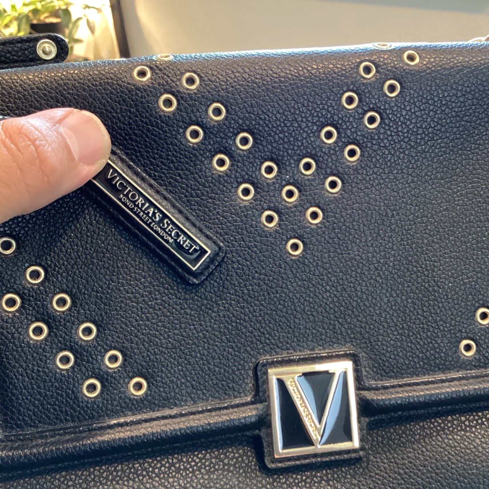Victoria's Secret VINTAGE Victoria's Secret Faux Leather Bond Street Shoulder Bag Black Mini - Womens Shoulder Bag, 11190237 Size ONE SIZE - 3 Thumbnail