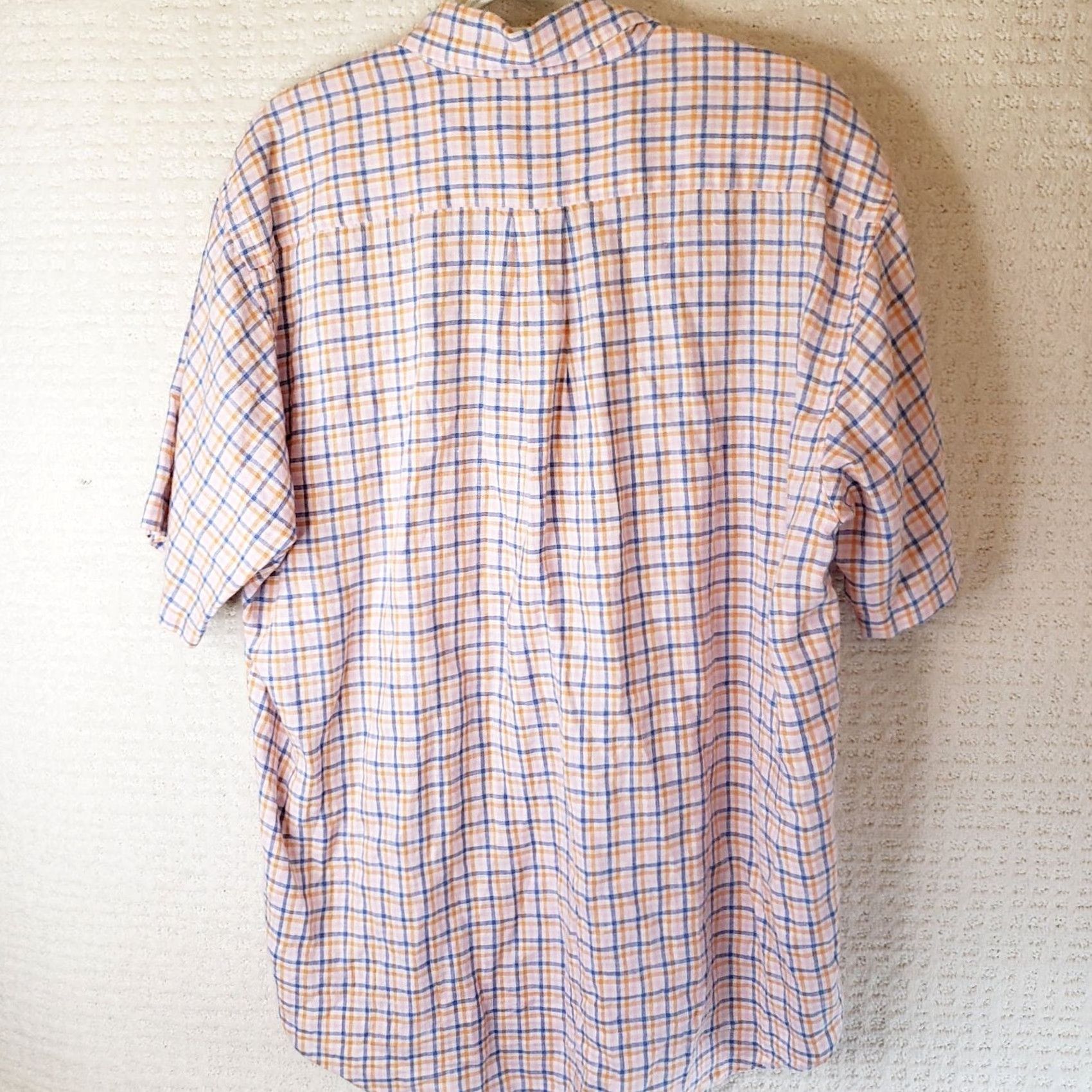 Brooks Brothers Brooks Brothers Linen Button-Up Shirt Men's L Plaid Multicolor Blue Orange Pink Pocket Short Sleeve Regular Fit Classic Casual Size US L / EU 52-54 / 3 - 6 Thumbnail