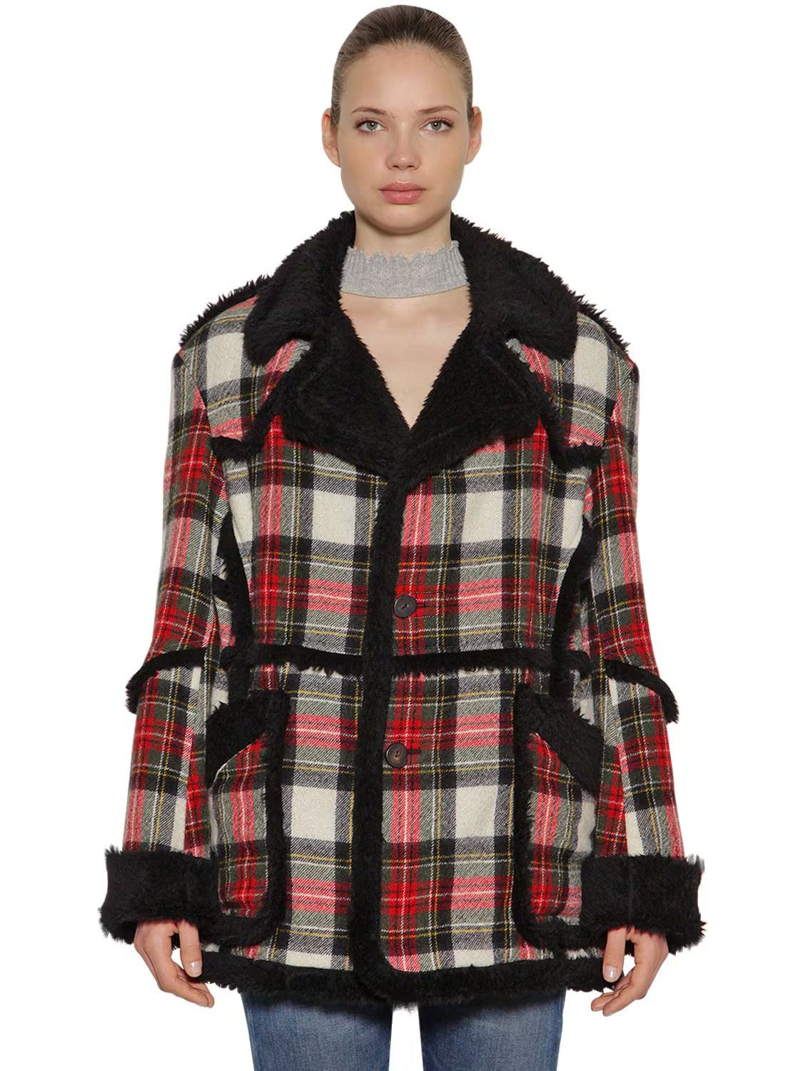 R13 Imitation sheepskin coat. Medium Size M / US 6-8 / IT 42-44 - 14 Thumbnail