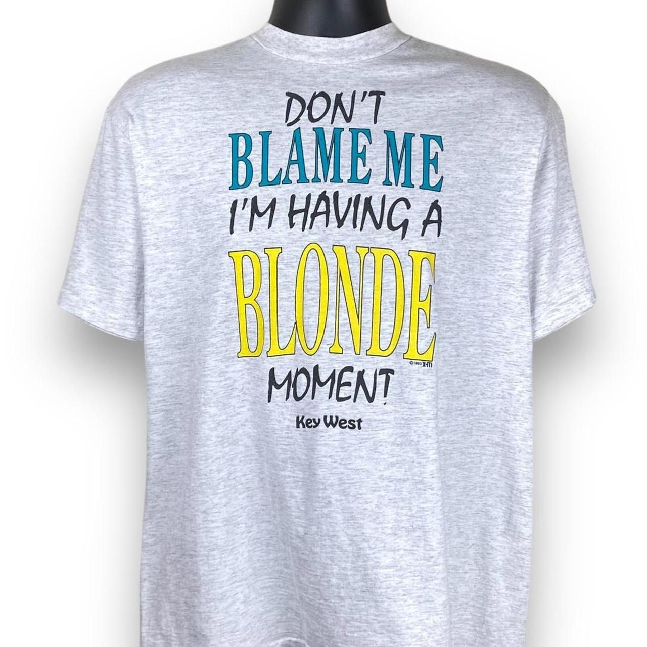 Vintage Vintage 90s Oneita Blonde Comedy Funny Gag Parody Tshirt Size US L / EU 52-54 / 3 - 1 Thumbnail