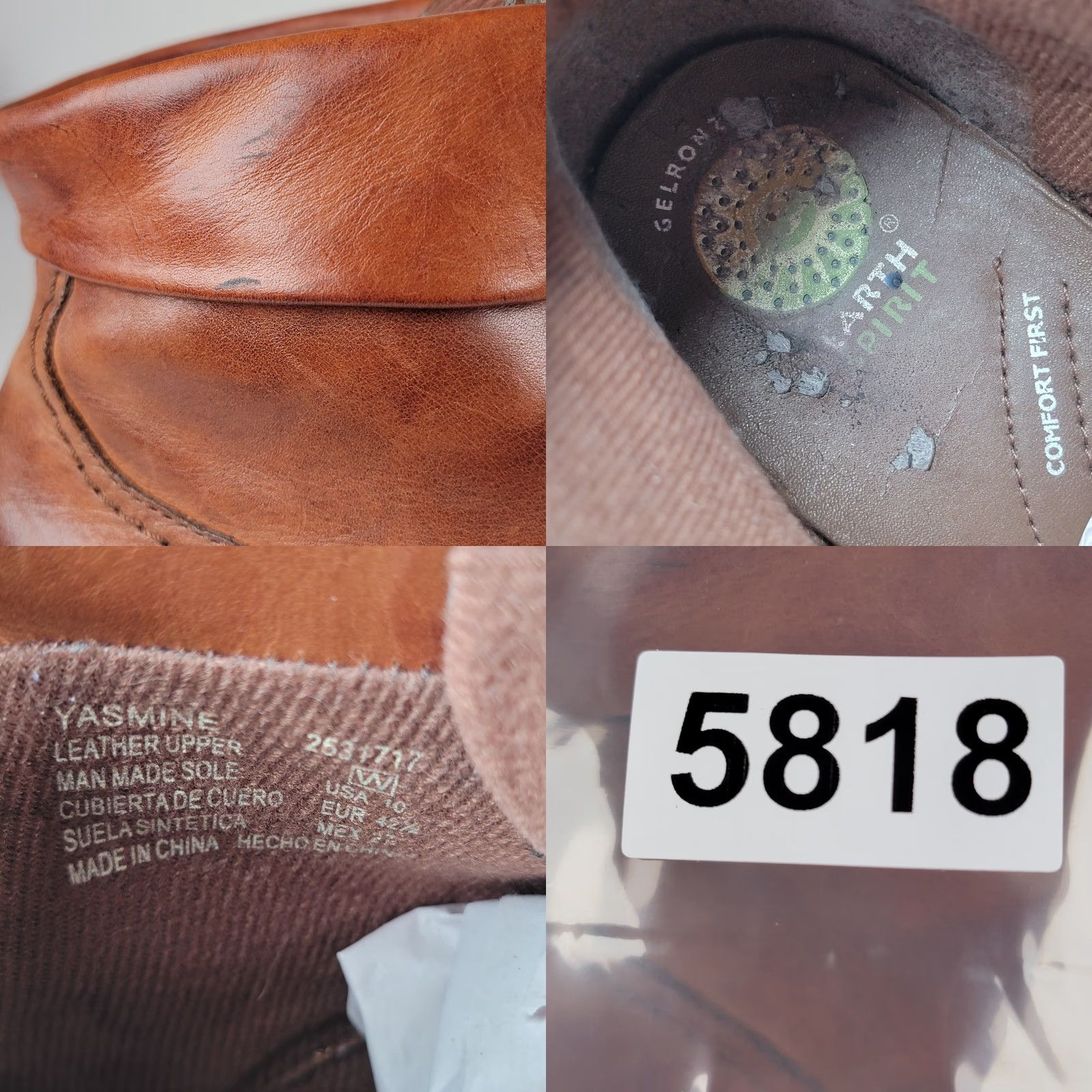 Vintage Earth Spirit Ankle Bootie Women Brown 10 Casual Workwear Indoor Outdoor Low Heel Round Toe Zip Strap Rope Vintage No N/A Size ONE SIZE - 9 Thumbnail