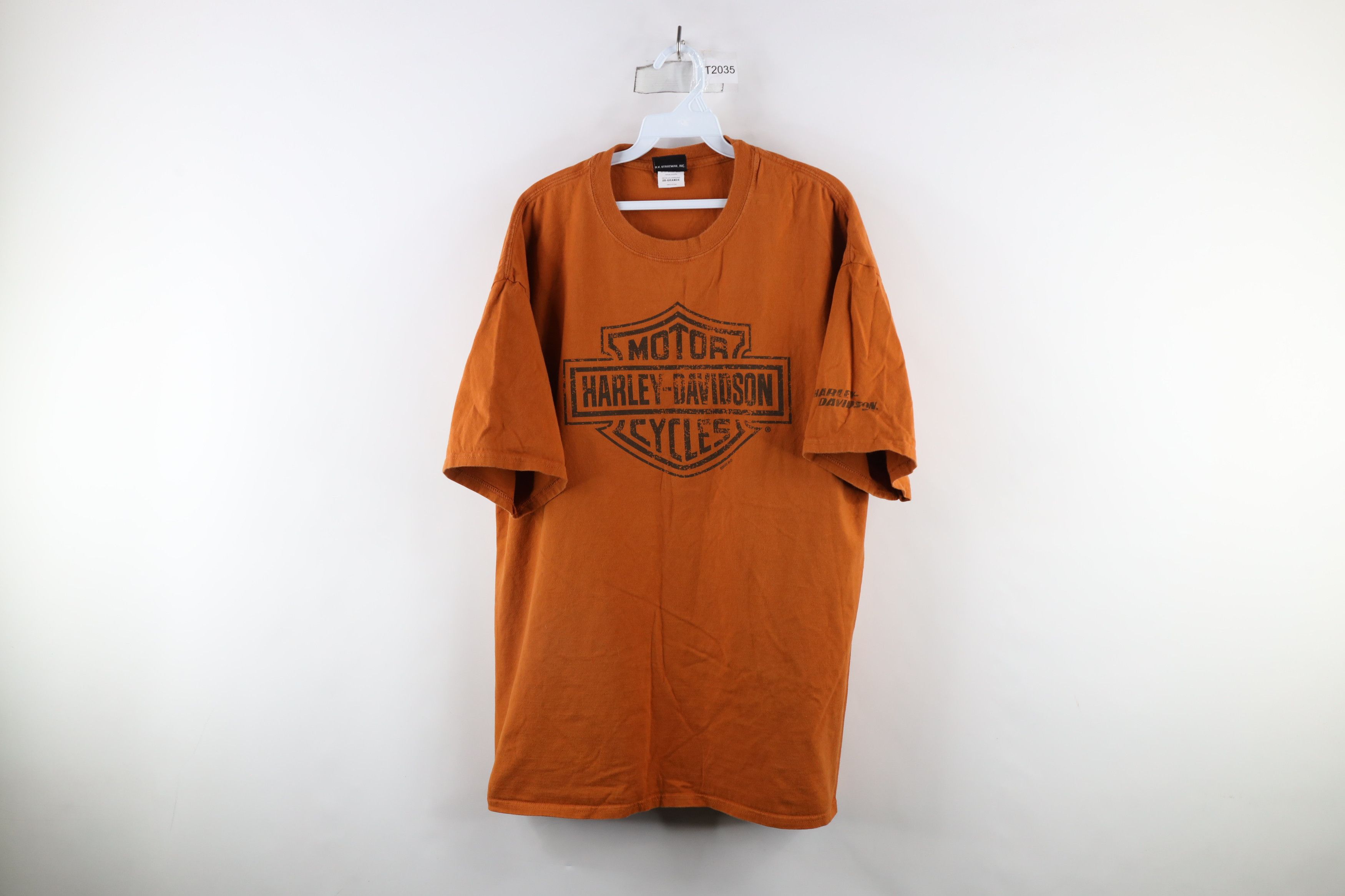 Harley Davidson × Vintage Y2K Harley Davidson Spell Out Big Logo Short Sleeve T-Shirt Size US XXL / EU 58 / 5 - 1 Thumbnail