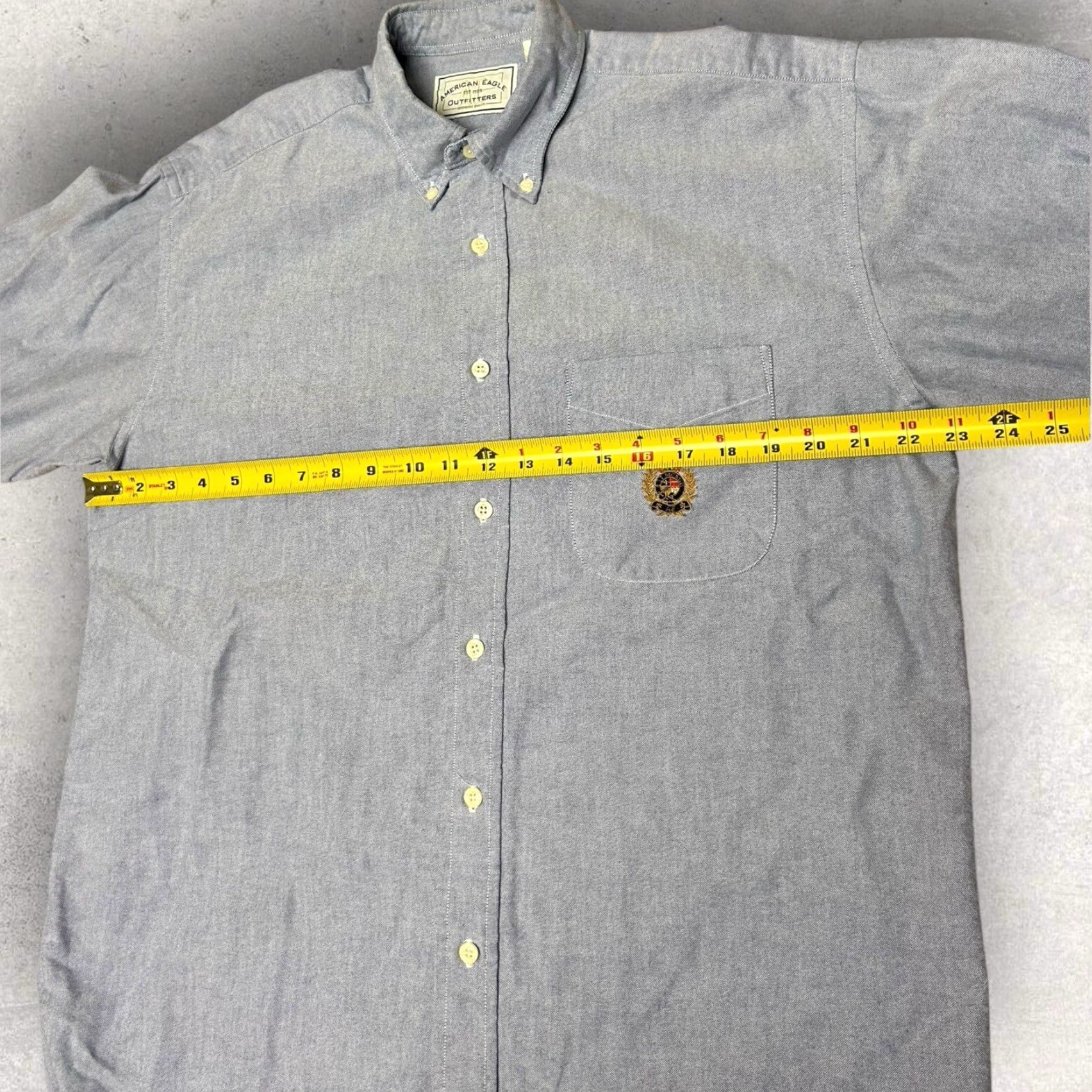 American Eagle Outfitters VTG American Eagle Shirt Mens M Blue Crest Logo Denim Button Up 80's Oversized Regular Fit Size US M / EU 48-50 / 2 - 7 Thumbnail