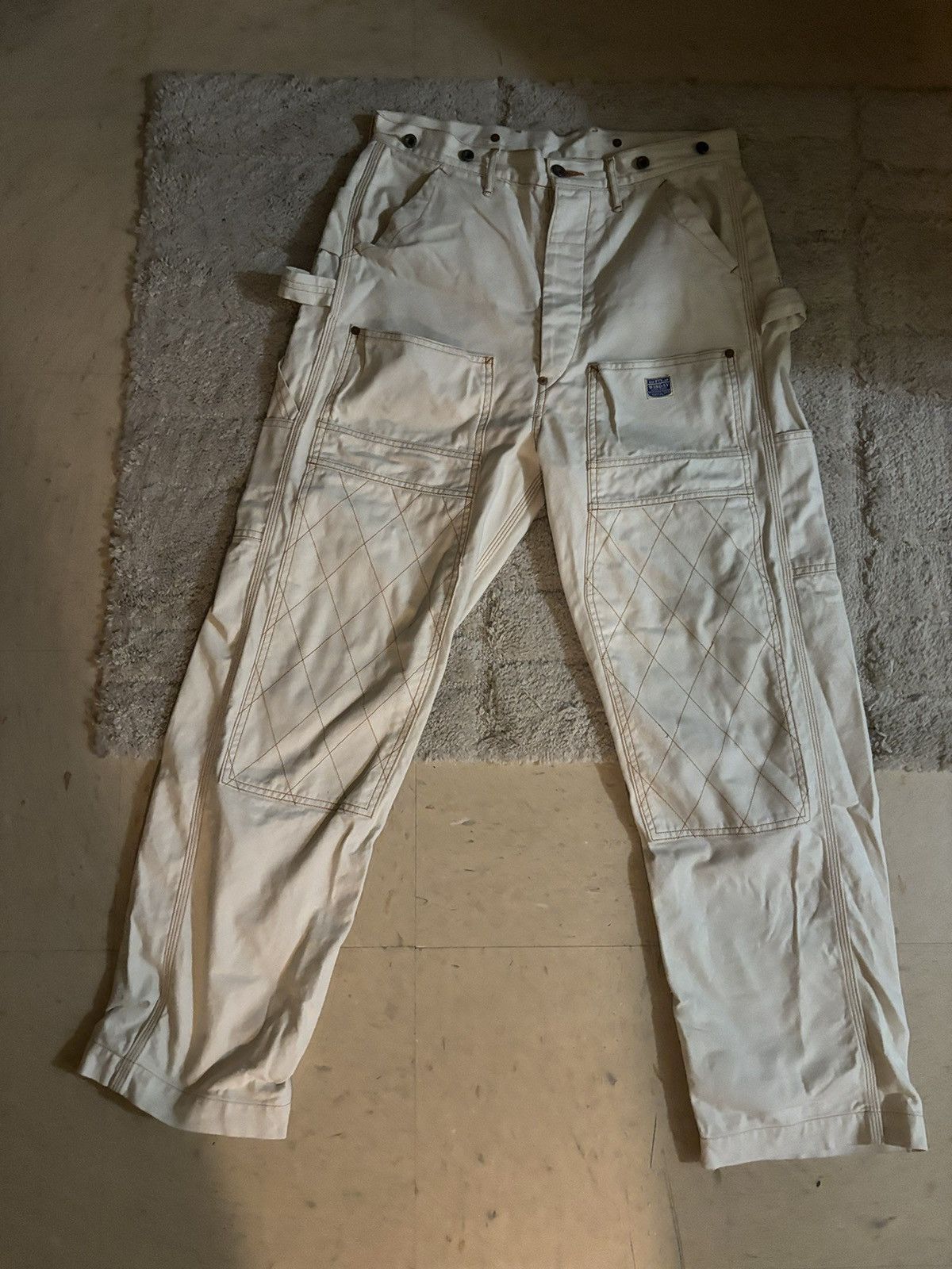 Kapital KAPITAL Lumber Tapered Embroidered Canvas Trousers white Size US 30 / EU 46 - 1 Thumbnail