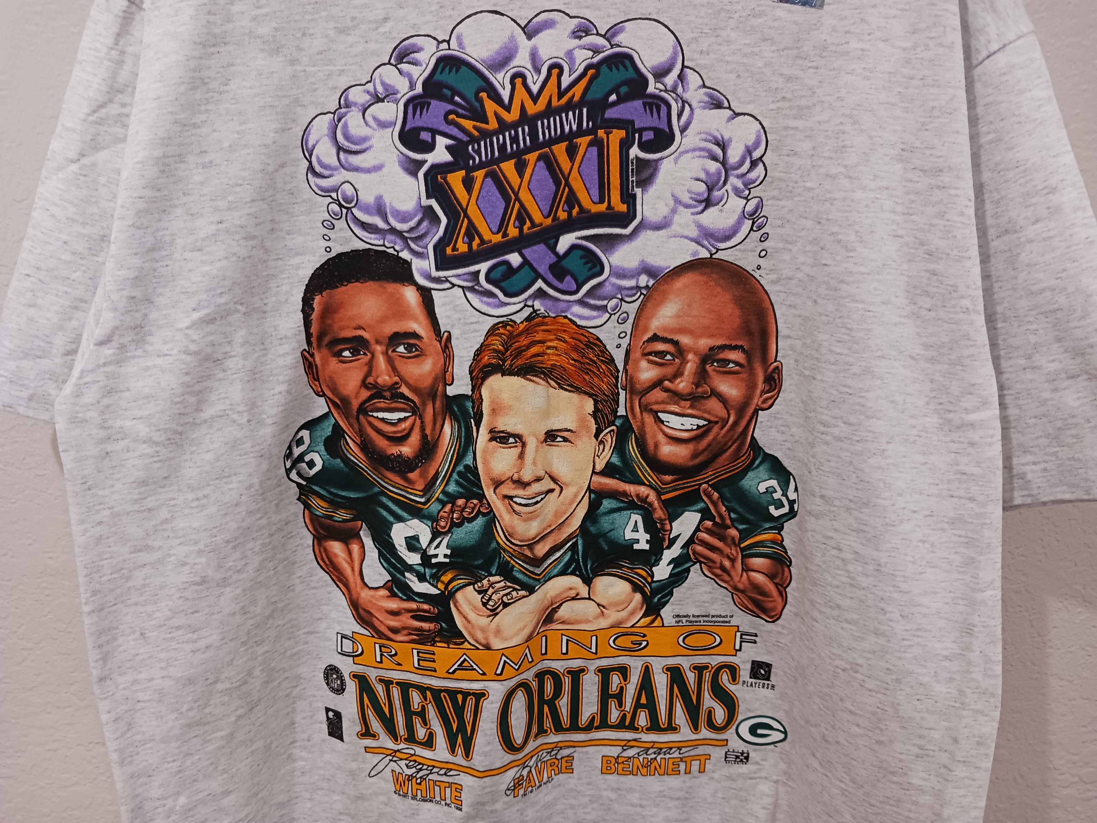 Vintage Super Bowl XXXI "Dreaming Of New Orleans" 97 Caricature Tee Size US XL / EU 56 / 4 - 3 Thumbnail