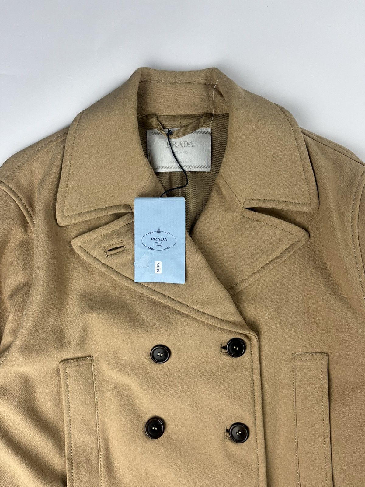 Prada Prada Camel Double Breasted Officer Overcoat FW 1995 Size US L / EU 52-54 / 3 - 3 Thumbnail