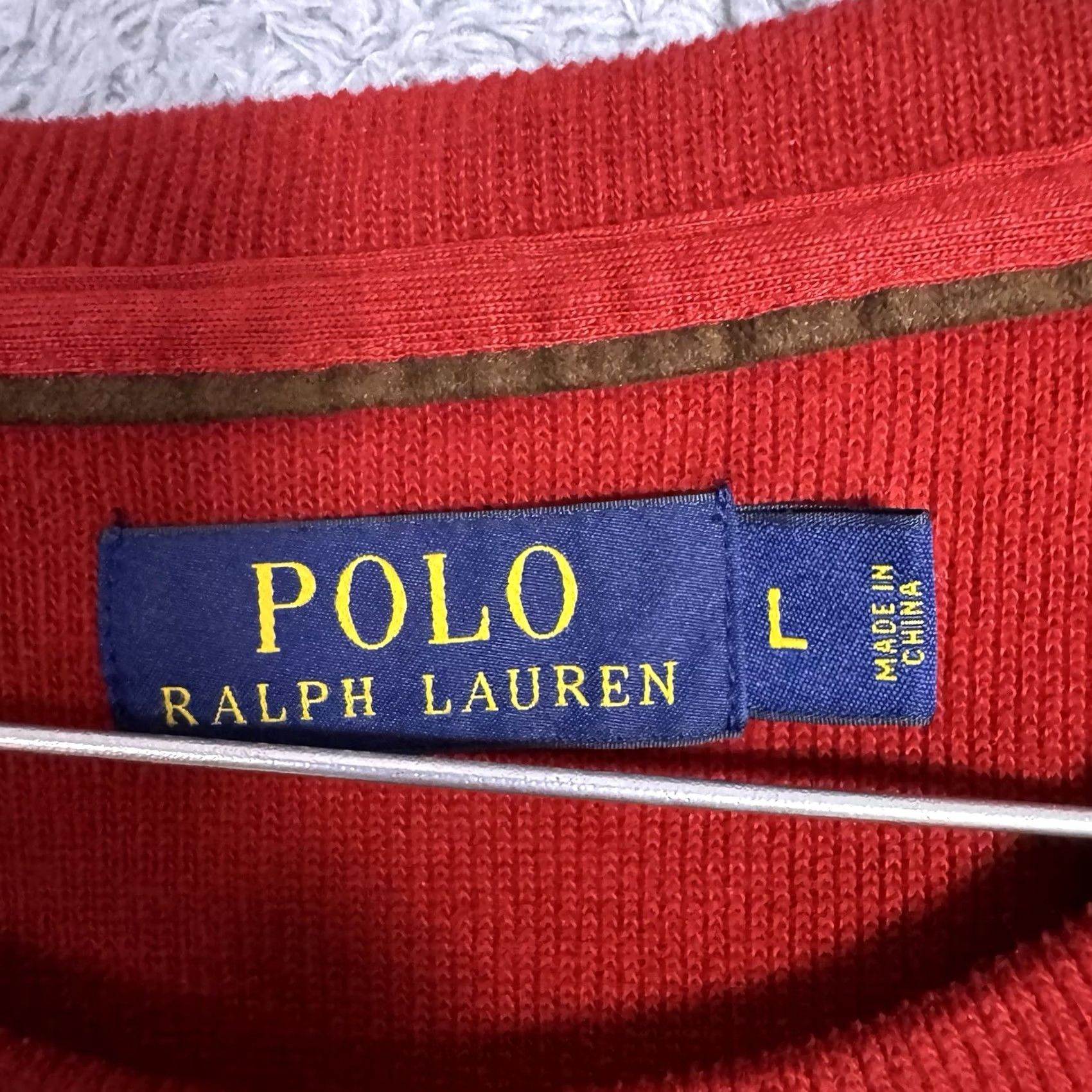 Polo Ralph Lauren VINTAGE Polo Ralph Lauren Sweatshirt Mens L Crewneck Knit Pullover Cotton Red Solid Crewneck Long Sleeve Front Logo Size US L / EU 52-54 / 3 - 6 Thumbnail