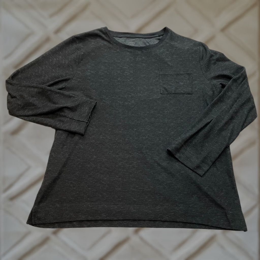 J Brand Unreadable Brand Shirt Mens XL Dark Gray Long Sleeve Pocket Tee Waffle Thermal Size US XL / EU 56 / 4 - 1 Thumbnail