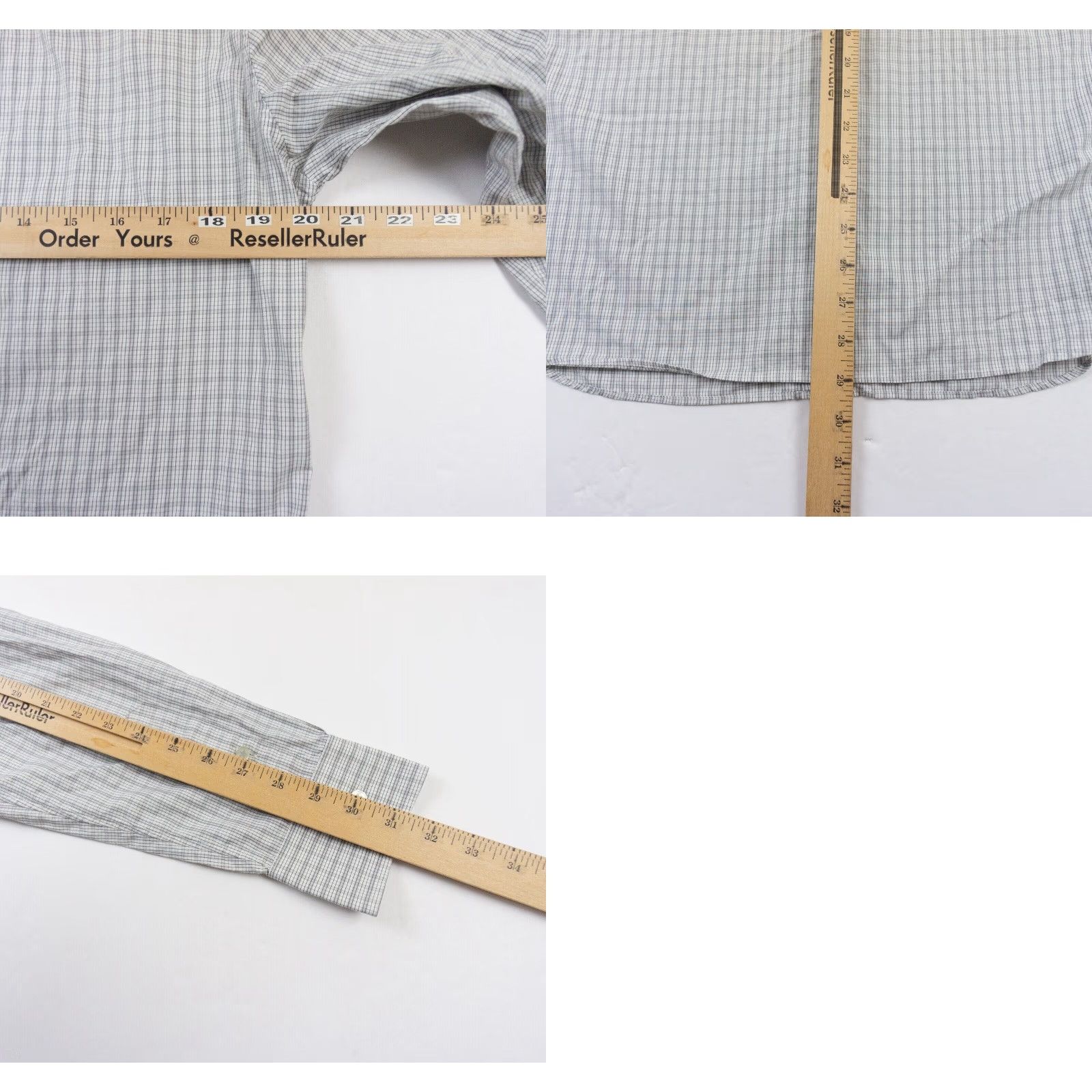 John Varvatos John Varvatos Button Up Shirt Mens 15 32/33 Gray Check Long Sleeve Regular Fit Preppy Size US M / EU 48-50 / 2 - 8 Thumbnail