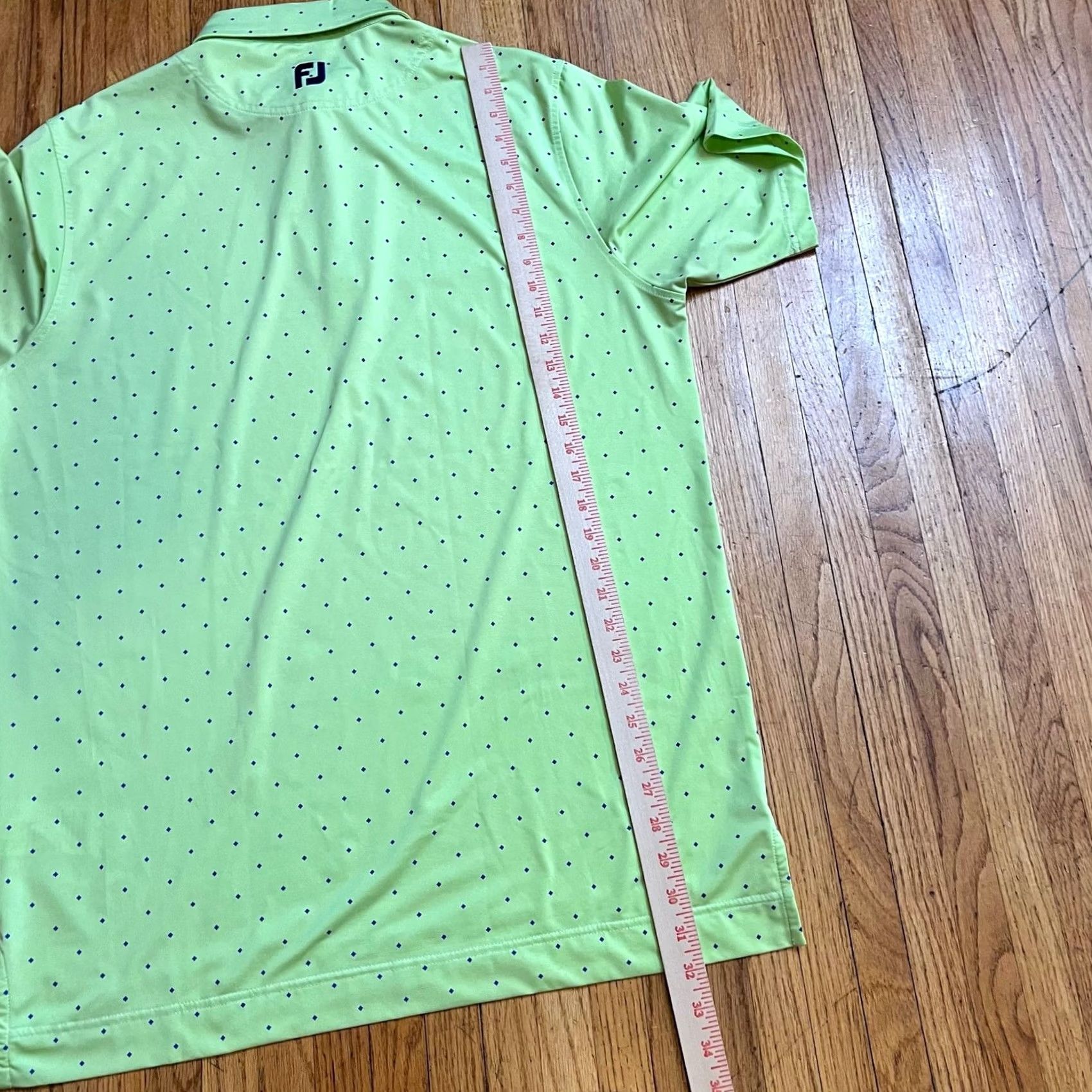 Footjoy Footjoy Shirt Mens L Green Polo Men All Over Geometric Print Gold Performance Size US L / EU 52-54 / 3 - 8 Thumbnail