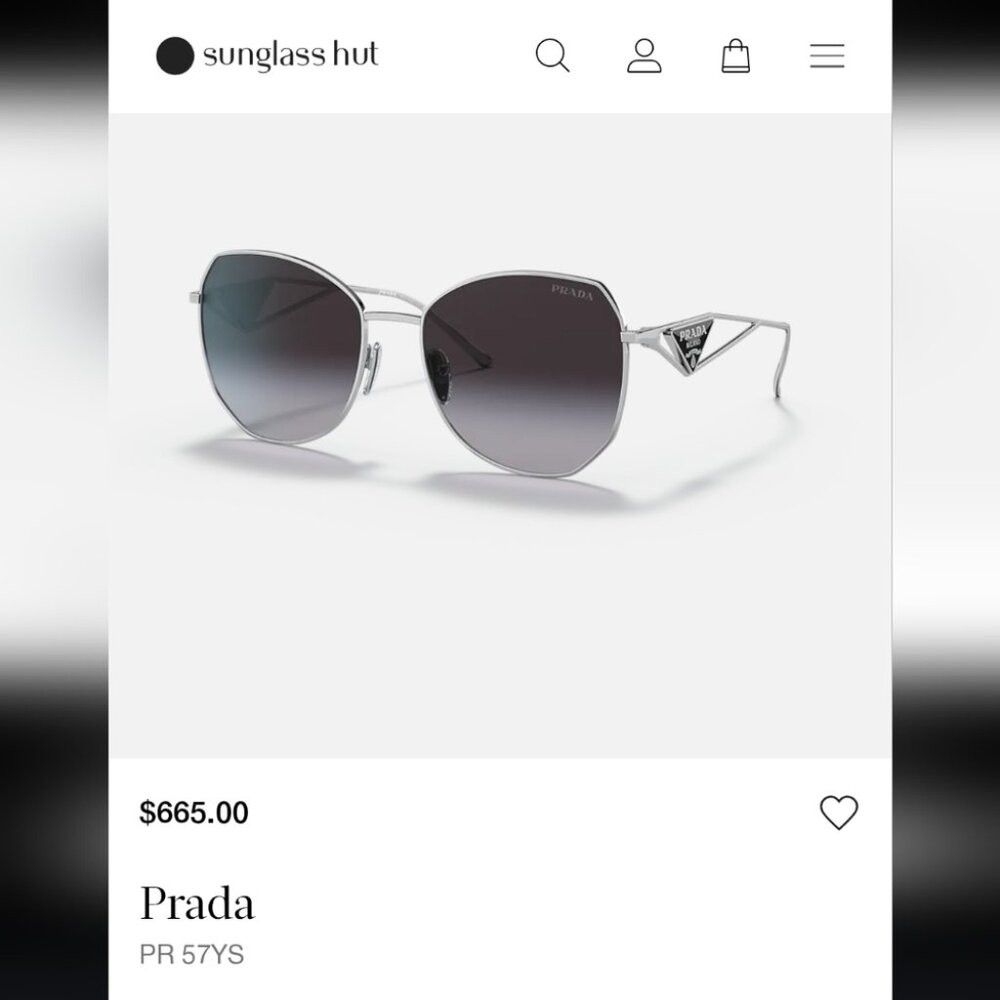 Prada NWT Prada Women's Sunglasses SPR 57YS Silver Grey Gradient Size ONE SIZE - 1 Thumbnail