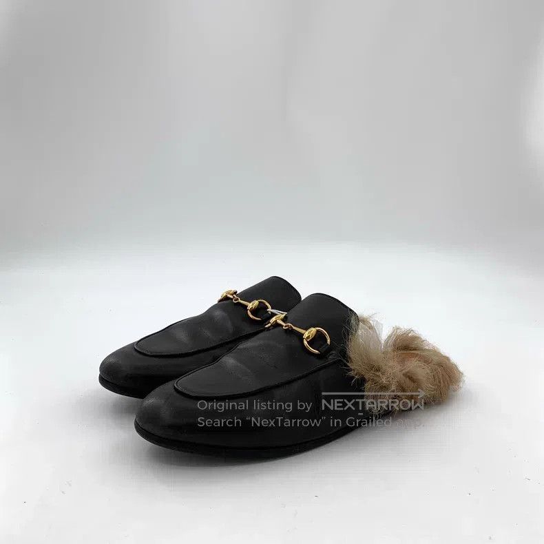 Gucci Gucci Black round toe leather horse buckle casual flat wra Size US 7.5 / IT 37.5 - 1 Thumbnail