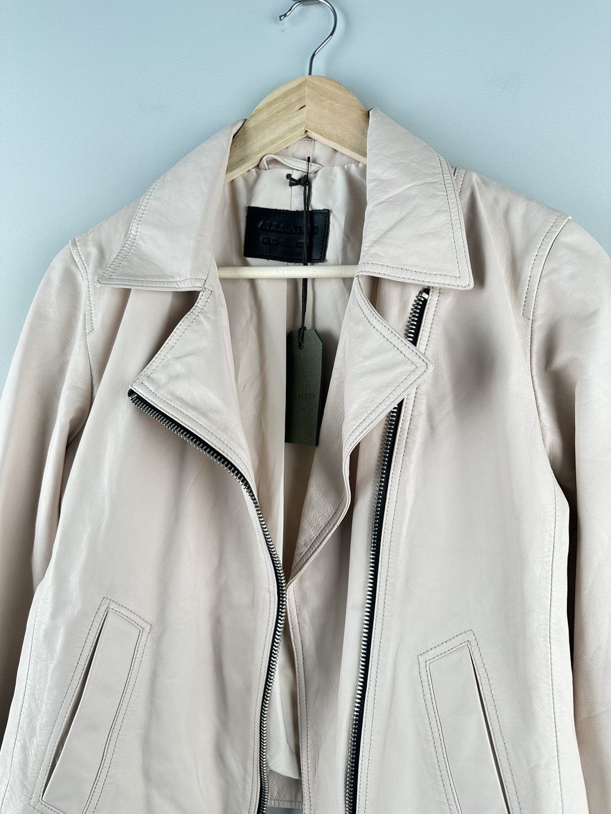 Allsaints All Saints Vela Biker Leather Asymmetrical Jacket Size XL / US 12-14 / IT 48-50 - 4 Thumbnail
