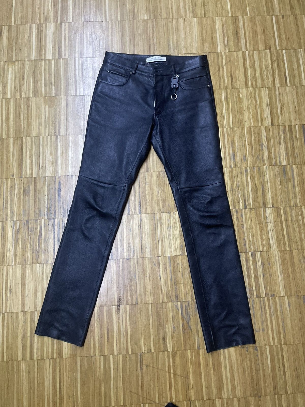 image of 1017 Alyx 9Sm x Alyx Black Buckle Leather Pants, Men's (Size 32)