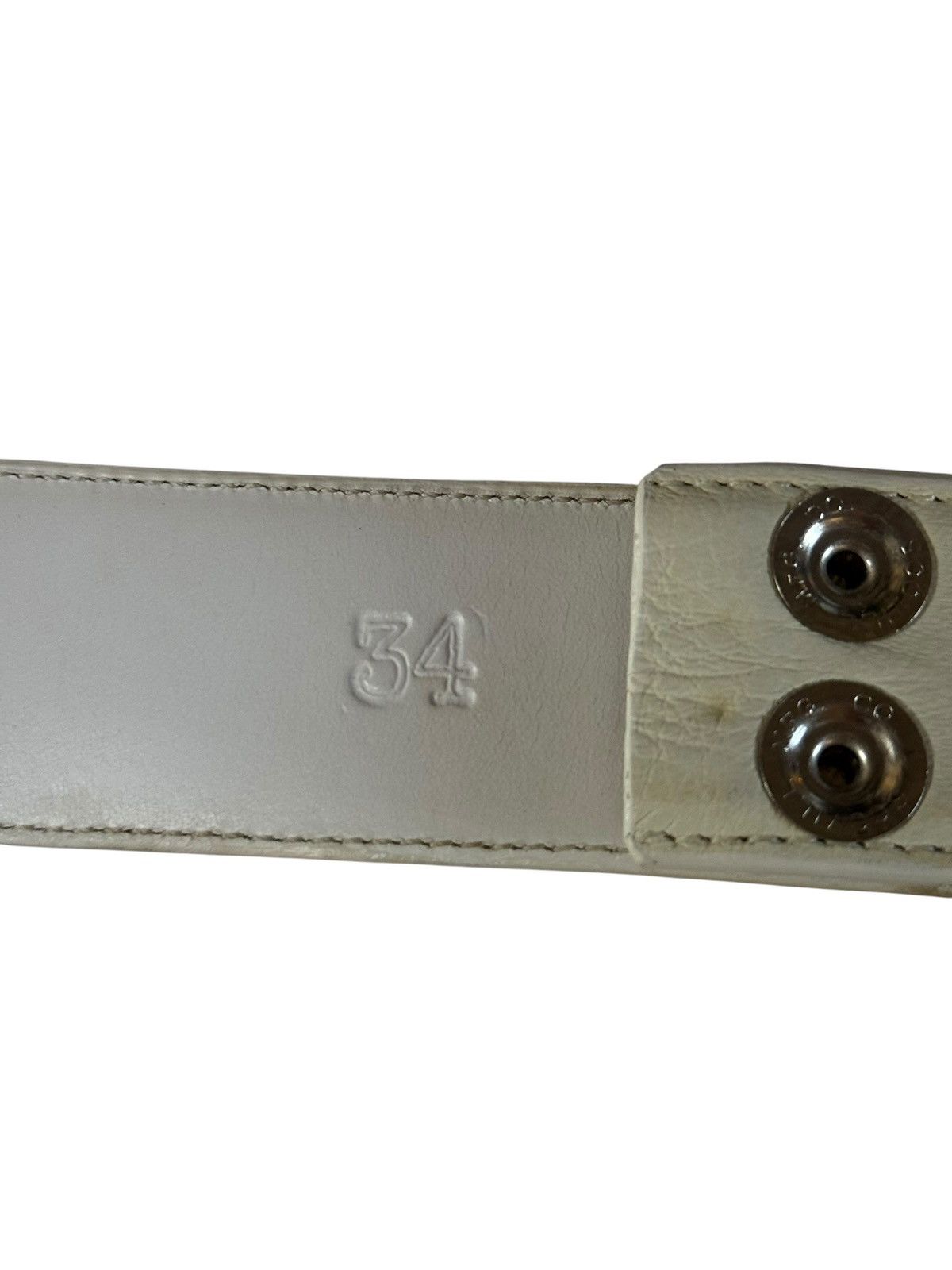 Chrome Hearts White Leather Belt Strap Size 34 - 10 Thumbnail