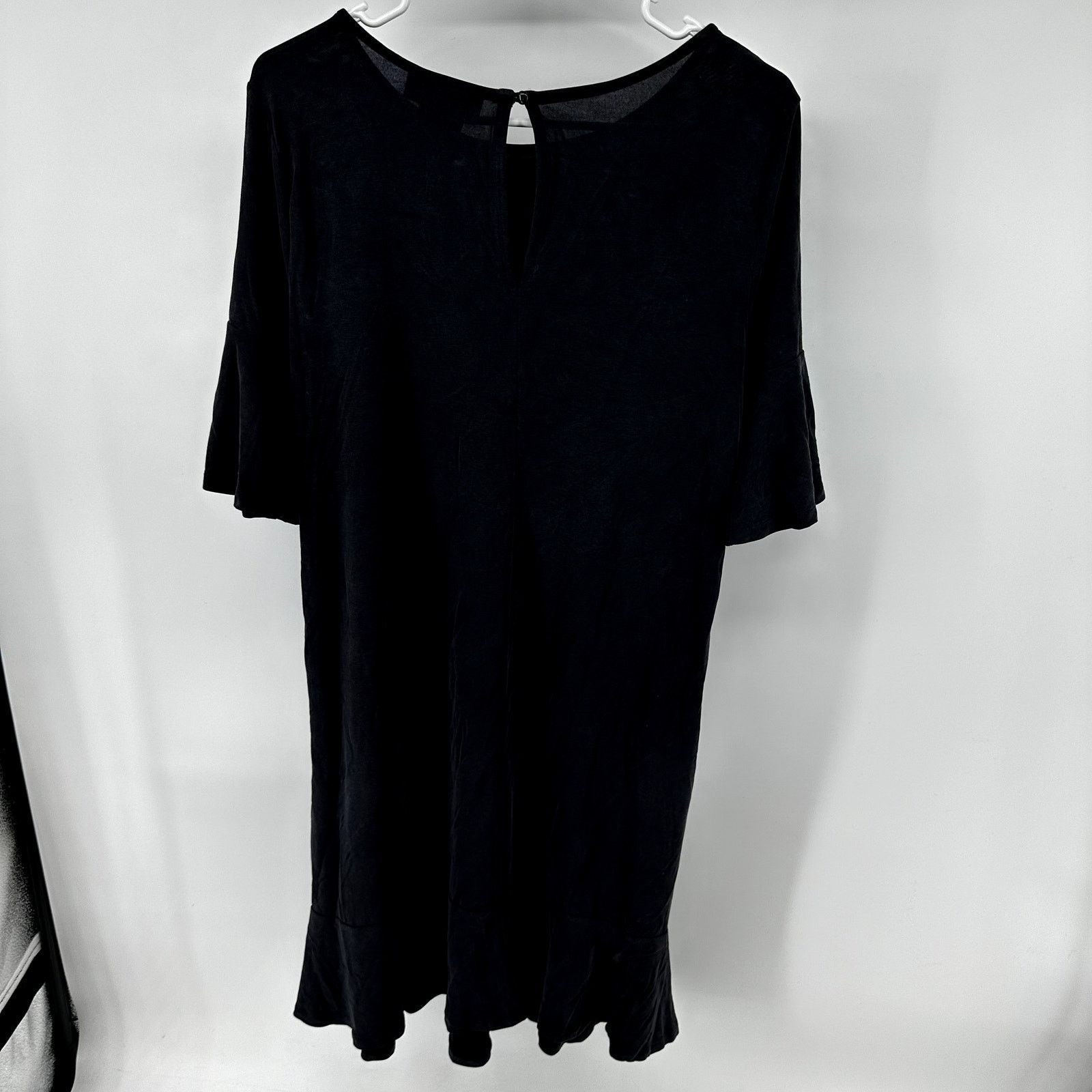 anthropologie black ruffle dress Anthropologie Women's Black Smocked Ruffle Off-Shoulder Rayon Dress Sz S NWT