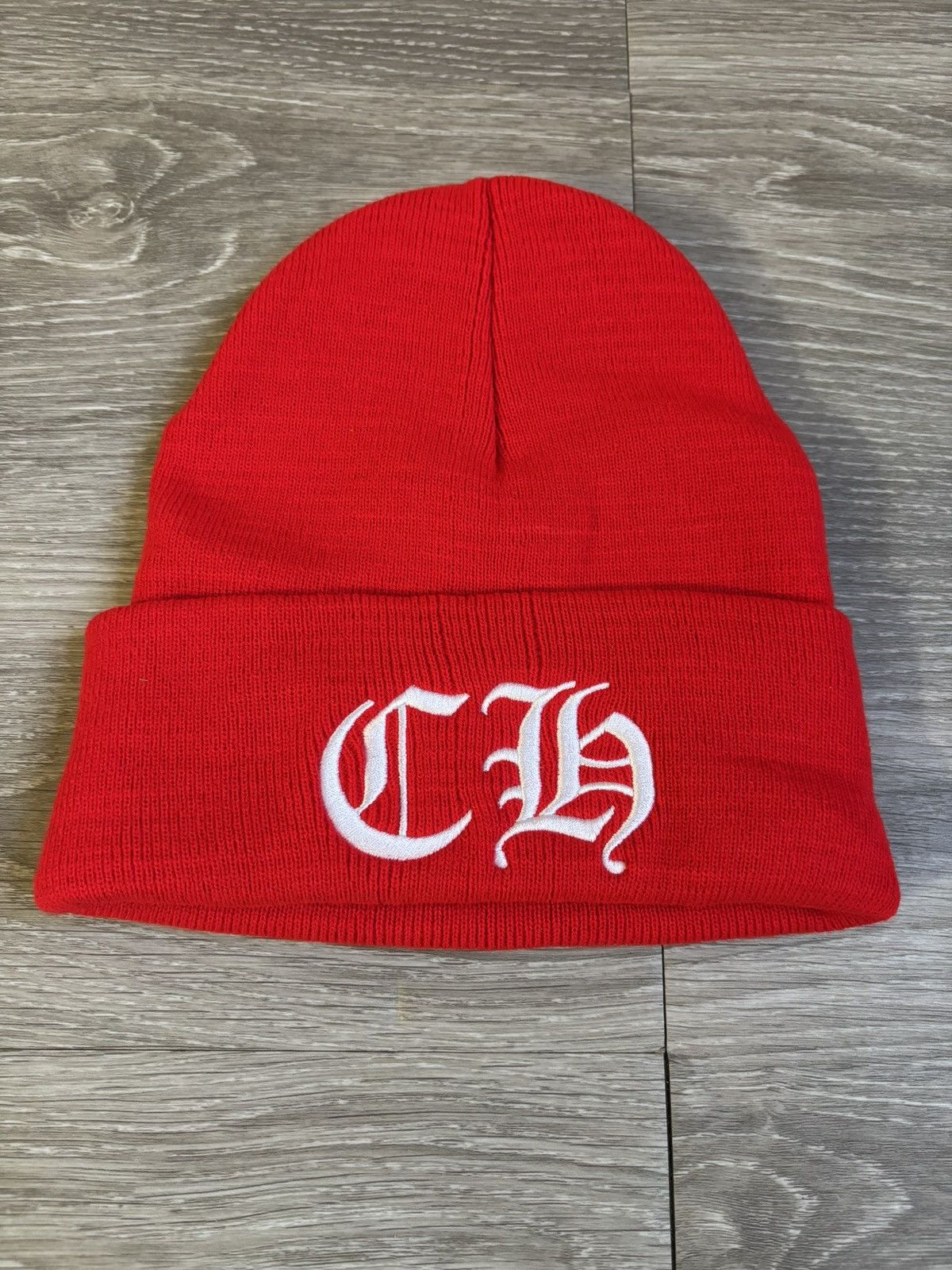 Chrome Hearts Chrome Hearts Red CH Logo Beanie Size ONE SIZE - 2 Thumbnail
