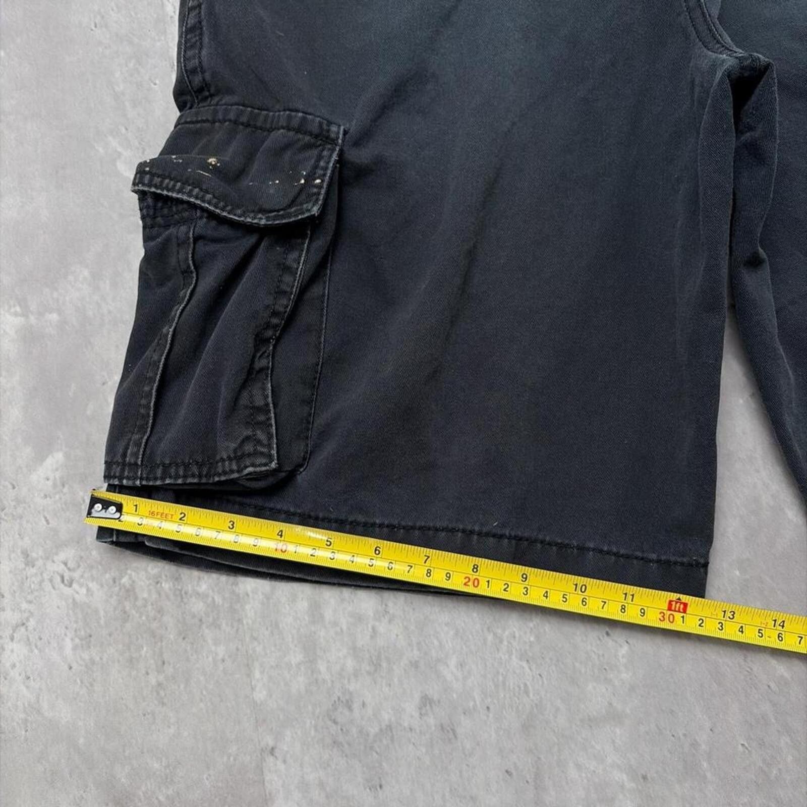 Aeropostale Y2K Black Aeropostale Grunge Baggy Faded Skater Cargo Shorts Size US 36 / EU 52 - 7 Thumbnail