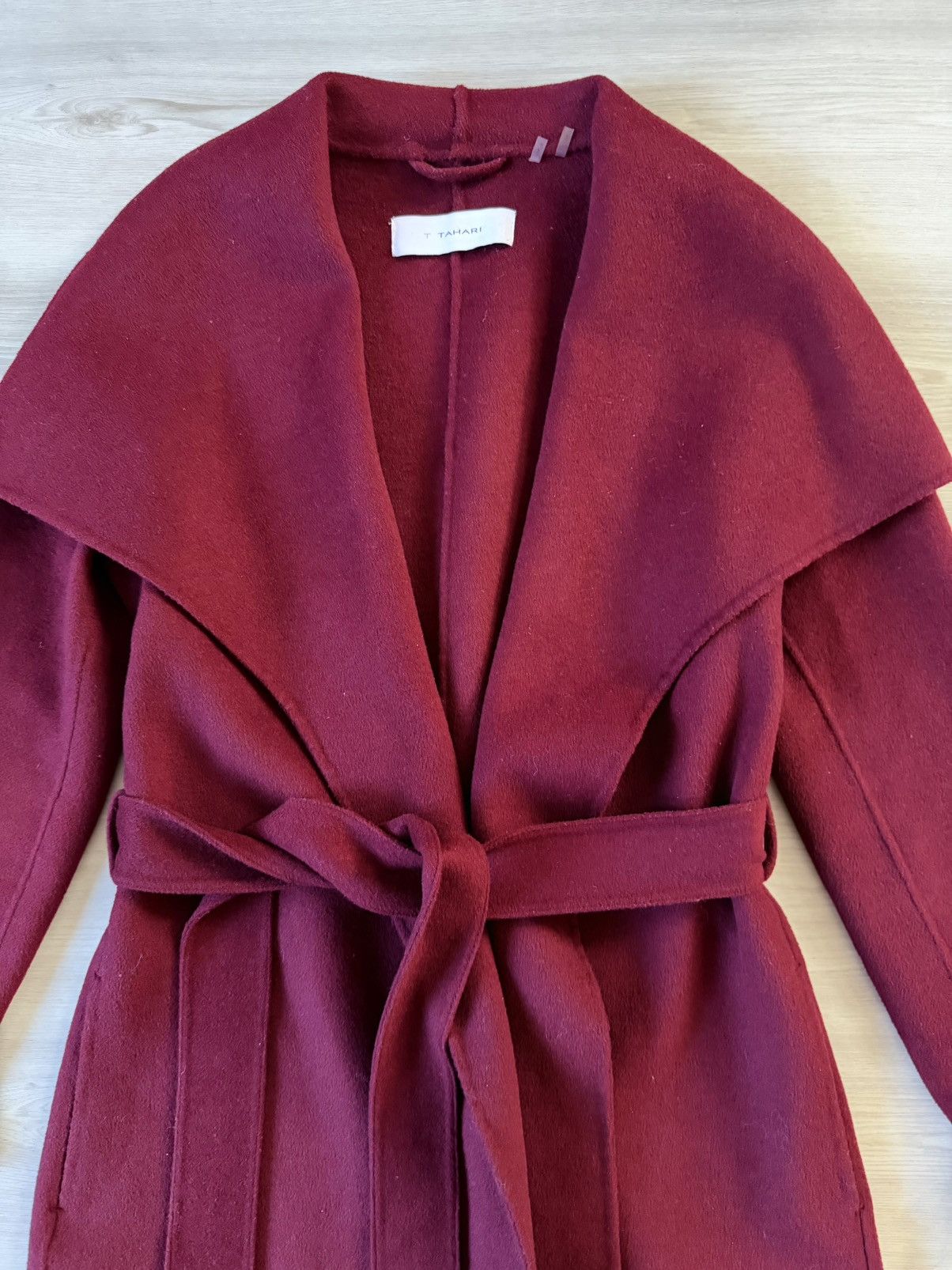 Elie Tahari Vintage Tahari Burgundy Wrap Around Mid Mid Length Coat Sz S Size M / US 6-8 / IT 42-44 - 3 Thumbnail