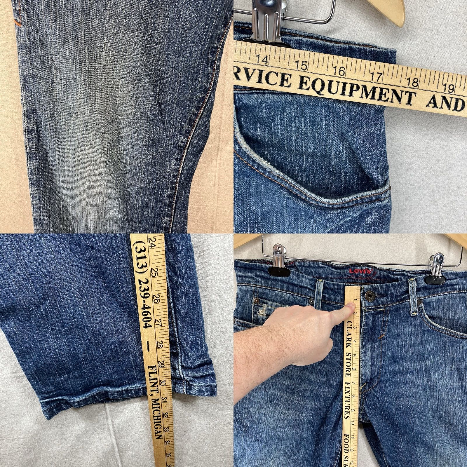 Levi's VTG Levi's Red Collection Jeans Mens 34x32 Blue Medium Wash Slim Straight Denim Bar? 5-Pocket Retro USA Classic Vintage Leather Patch Womens? Size US 34 / EU 50 - 10 Thumbnail