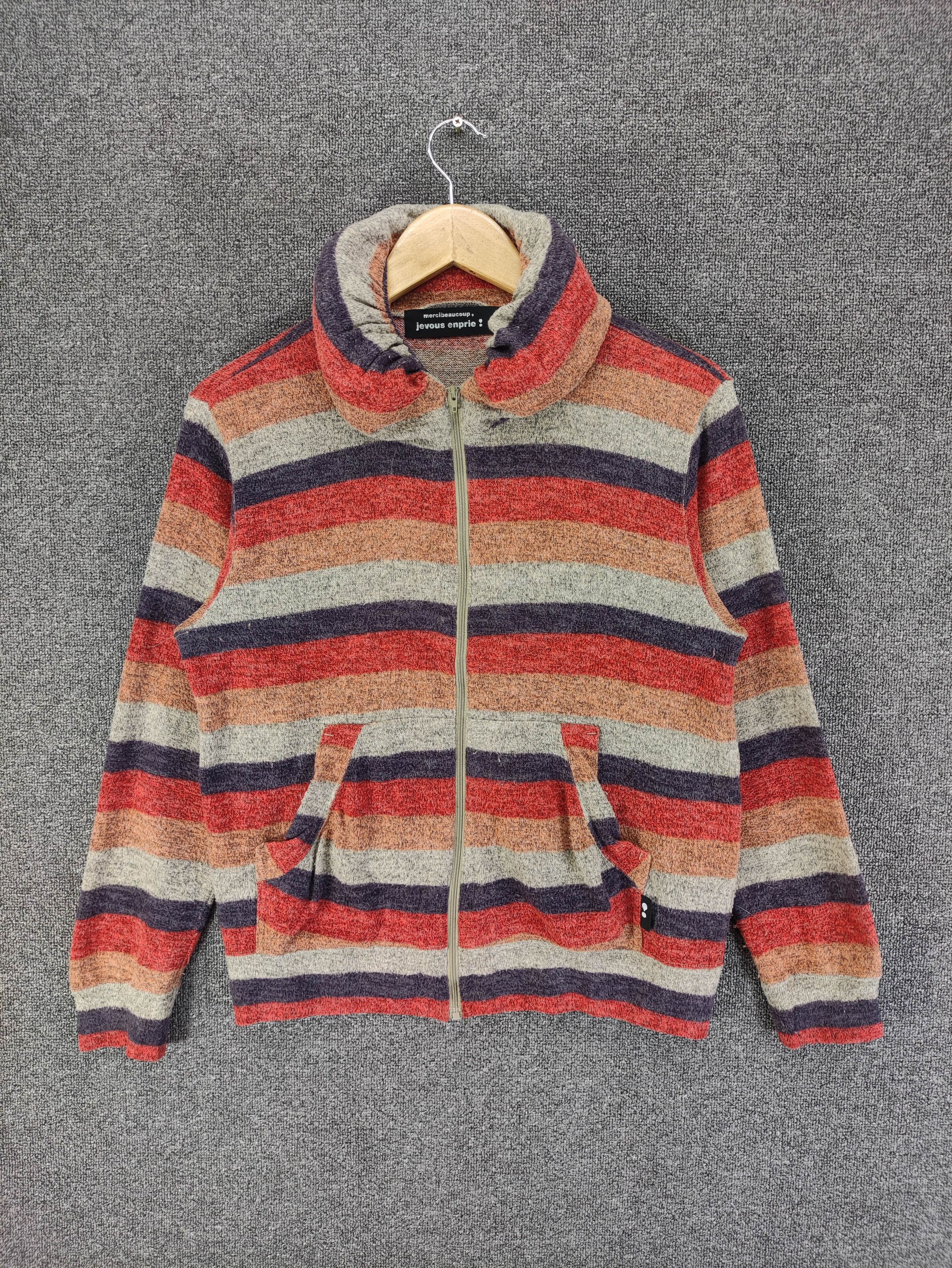 mercibeaucoup Vintage Mercibeaucoup Sweater Fleece Striped Zipper Size S / US 4 / IT 40 - 1 Thumbnail