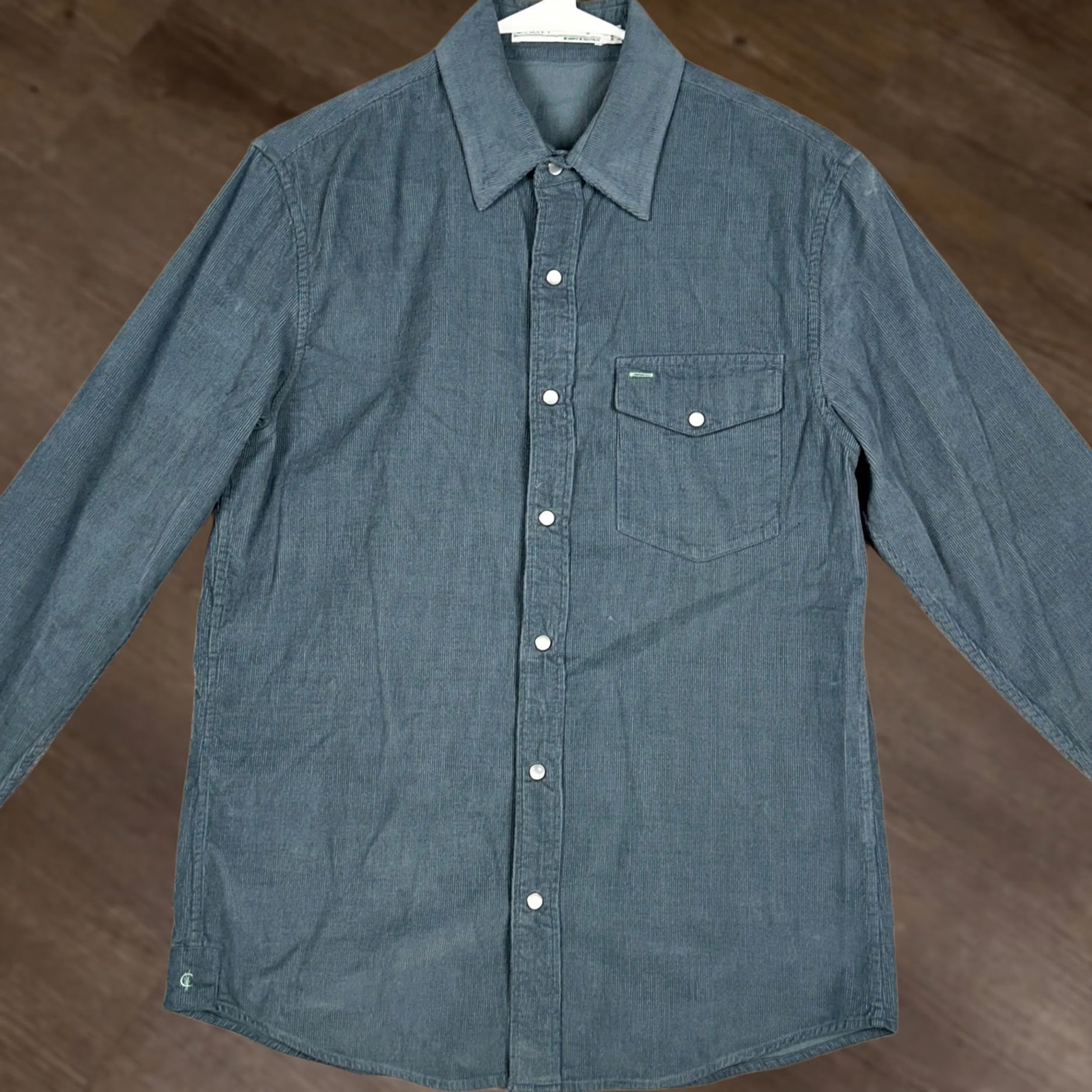 Vintage Criquet Shirt Mens Small Slate Blue Corduroy Western Pearl Snap Button Up Pocket Size US S / EU 44-46 / 1 - 1 Thumbnail