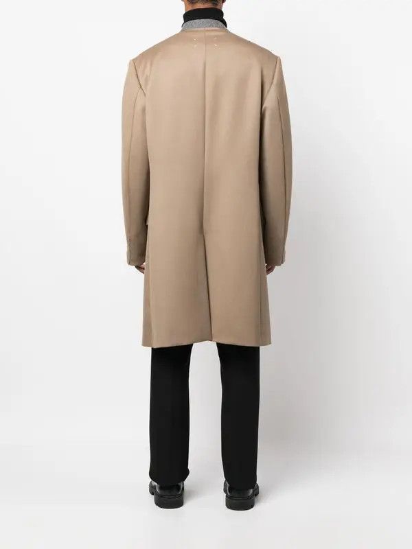 Maison Margiela o1w1db10226 Cavalry Single-breasted Wool Coat in Beige Size US S / EU 44-46 / 1 - 4 Thumbnail