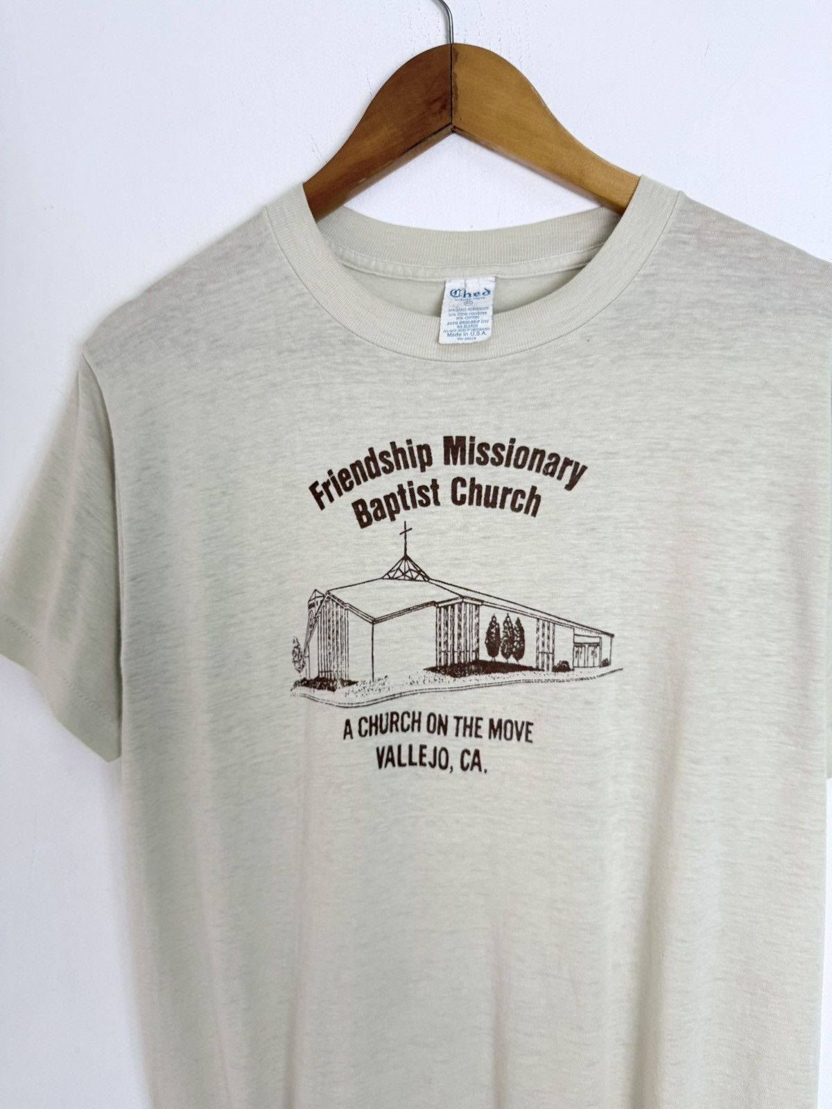 Vintage 80’s Promo-tee Baptist Church. Size US XL / EU 56 / 4 - 2 Thumbnail