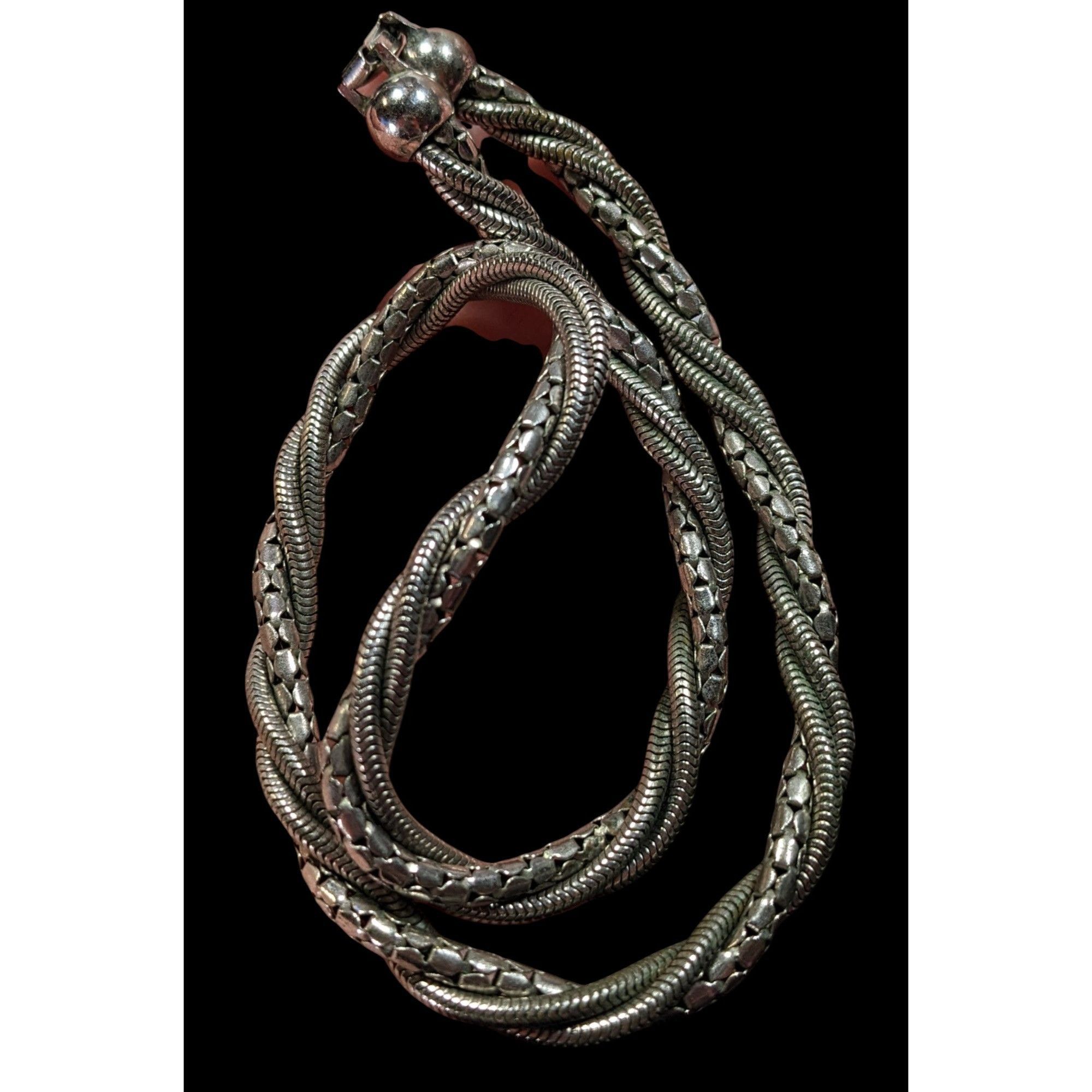 Other Elegant Twisted Multi-Chain Silver Tone Necklace Size ONE SIZE - 3 Thumbnail