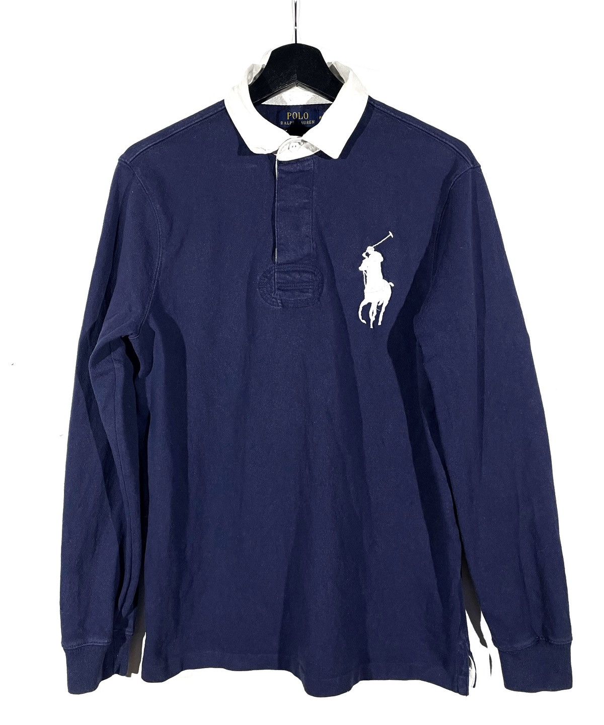 Image of Polo Ralph Lauren Ralph Laurent Blue Polo Long Sleeve Big Logo Size M, Men's