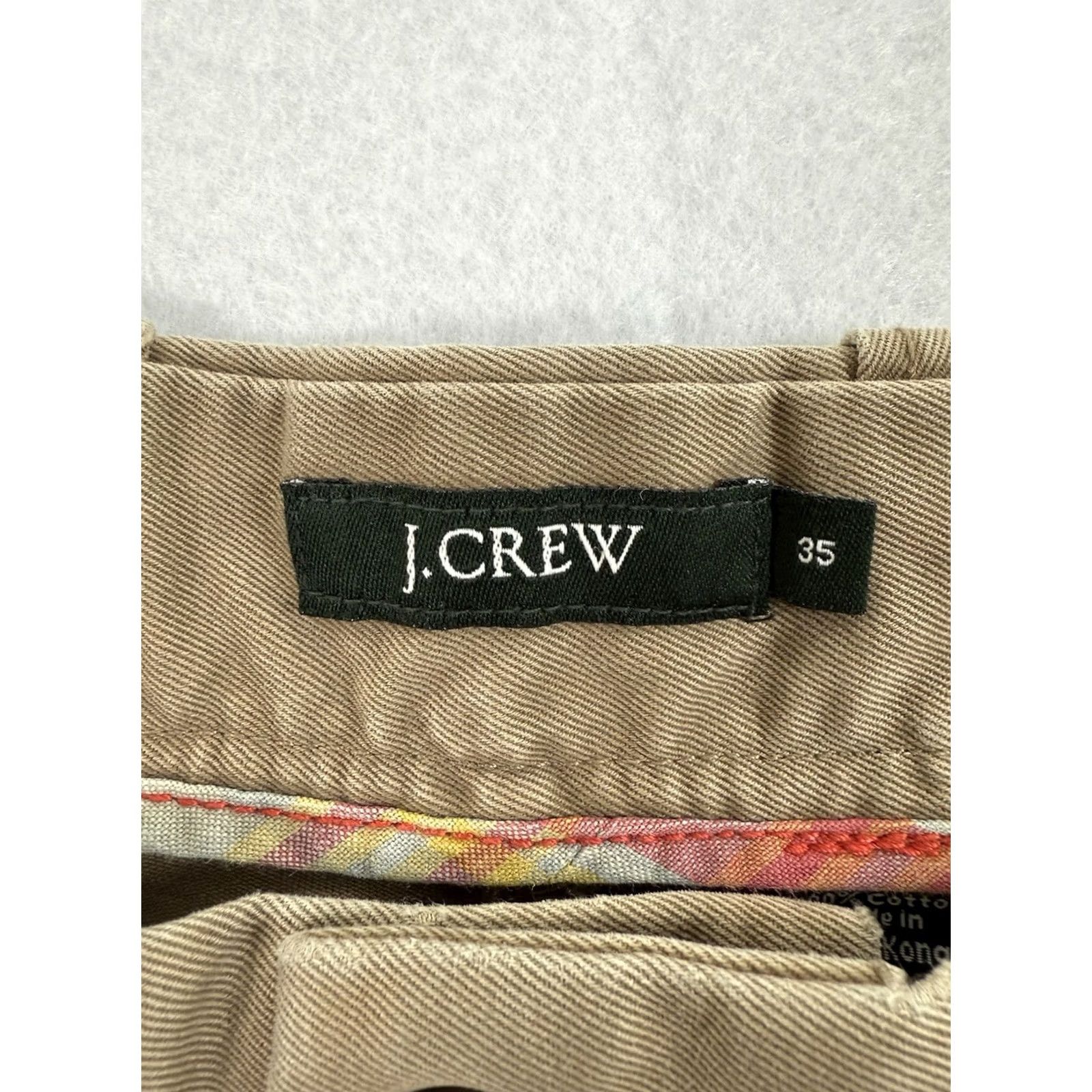 J.Crew J. Crew Mens 35 Flat Front Short Beige Preppy Beach Resort Vacation Casual Workwear Size US 35 - 3 Thumbnail