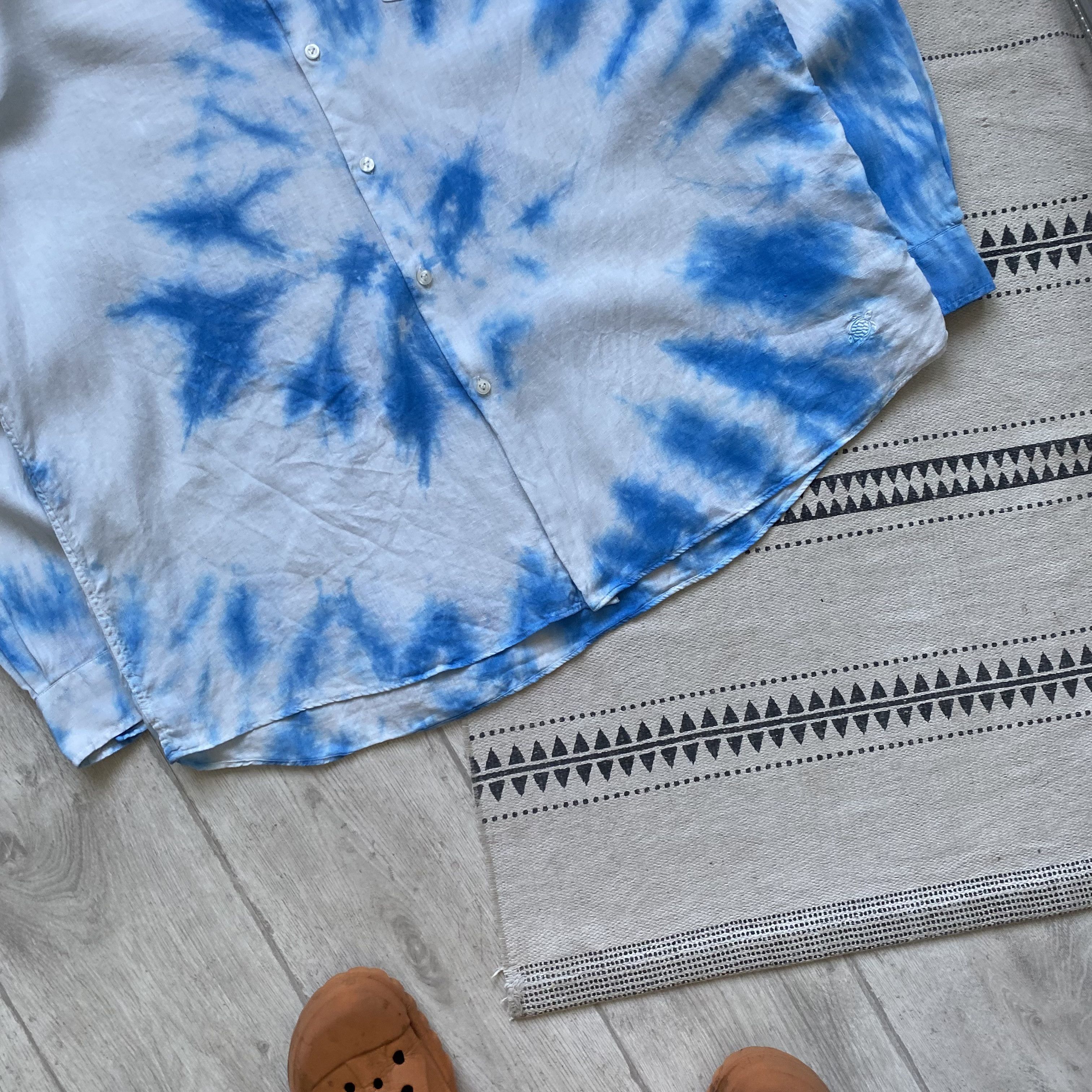 Vilebrequin 🐢 3XL Vilebrequin linen Shirt Tie dye Oldmoney Luxury Size US XXL / EU 58 / 5 - 3 Thumbnail