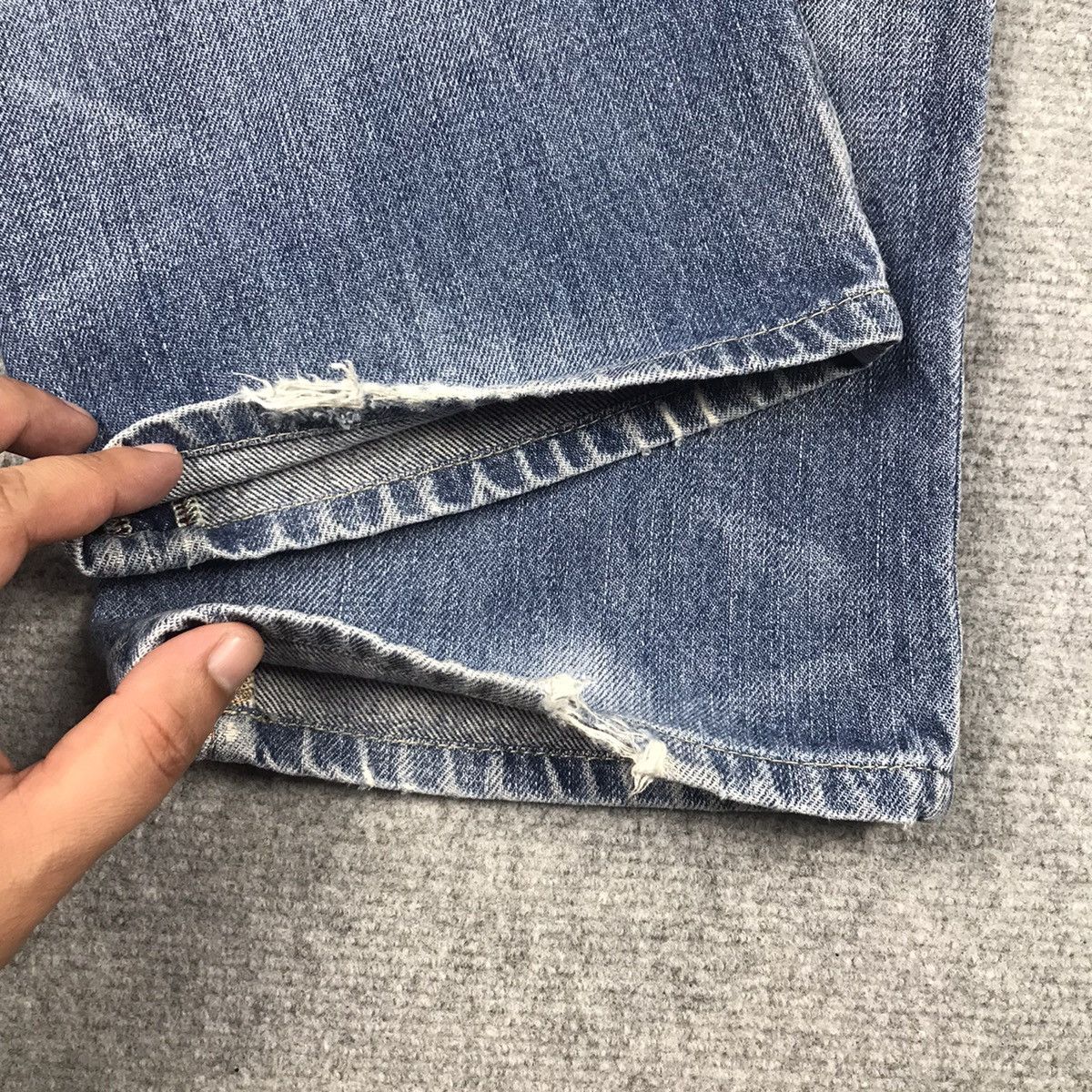 Japanese Brand × Polo Ralph Lauren DISTRESSED POLO RALPH LAUREN PATCHWORK BLUE FADED DENIM PANT Size US 32 / EU 48 - 10 Thumbnail