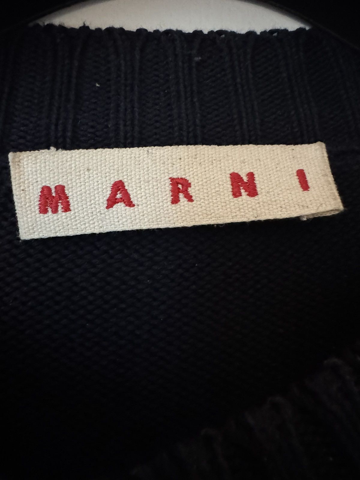 Marni Marni Navy Blue Logo Knit Sweater (L) Size US L / EU 52-54 / 3 - 4 Thumbnail
