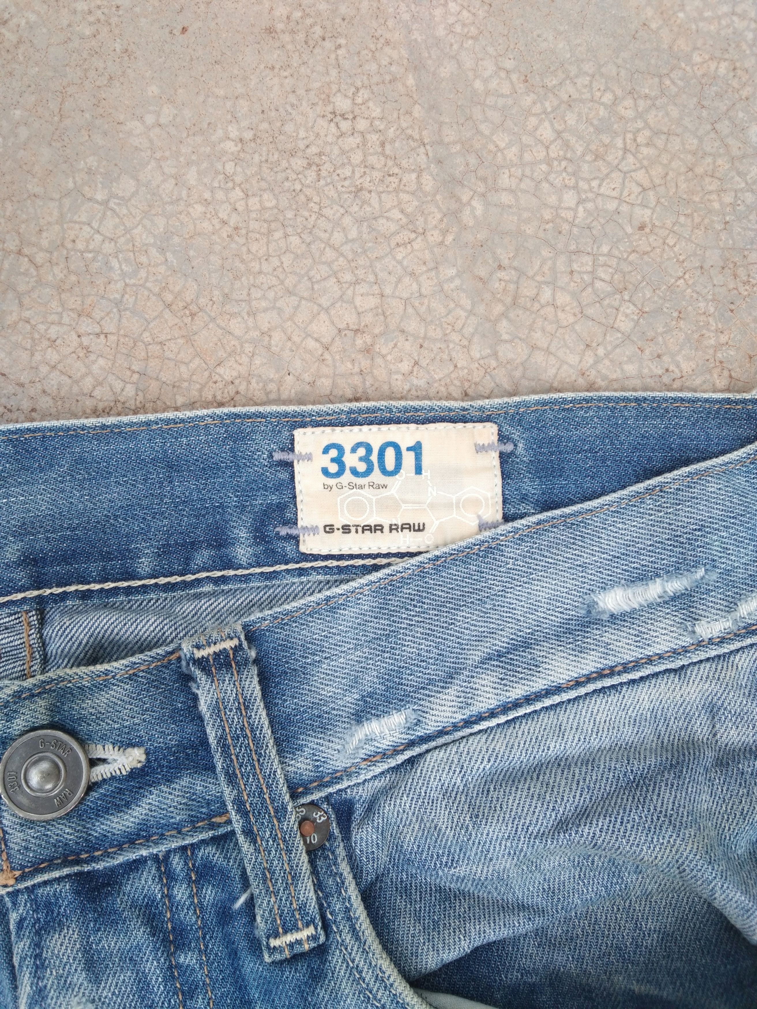 G-Star 3301 G Star Raw Denim Distressed Jeans 30x29 Size US 30 / EU 46 - 7 Thumbnail