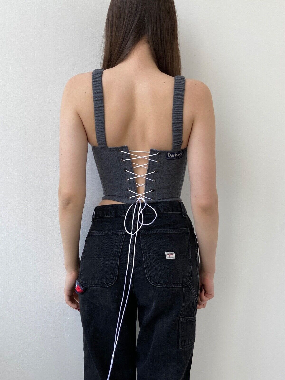 Barbour Handmade Barbour Grey Women's Tank Crop Top Corset Size S / US 4 / IT 40 - 3 Thumbnail