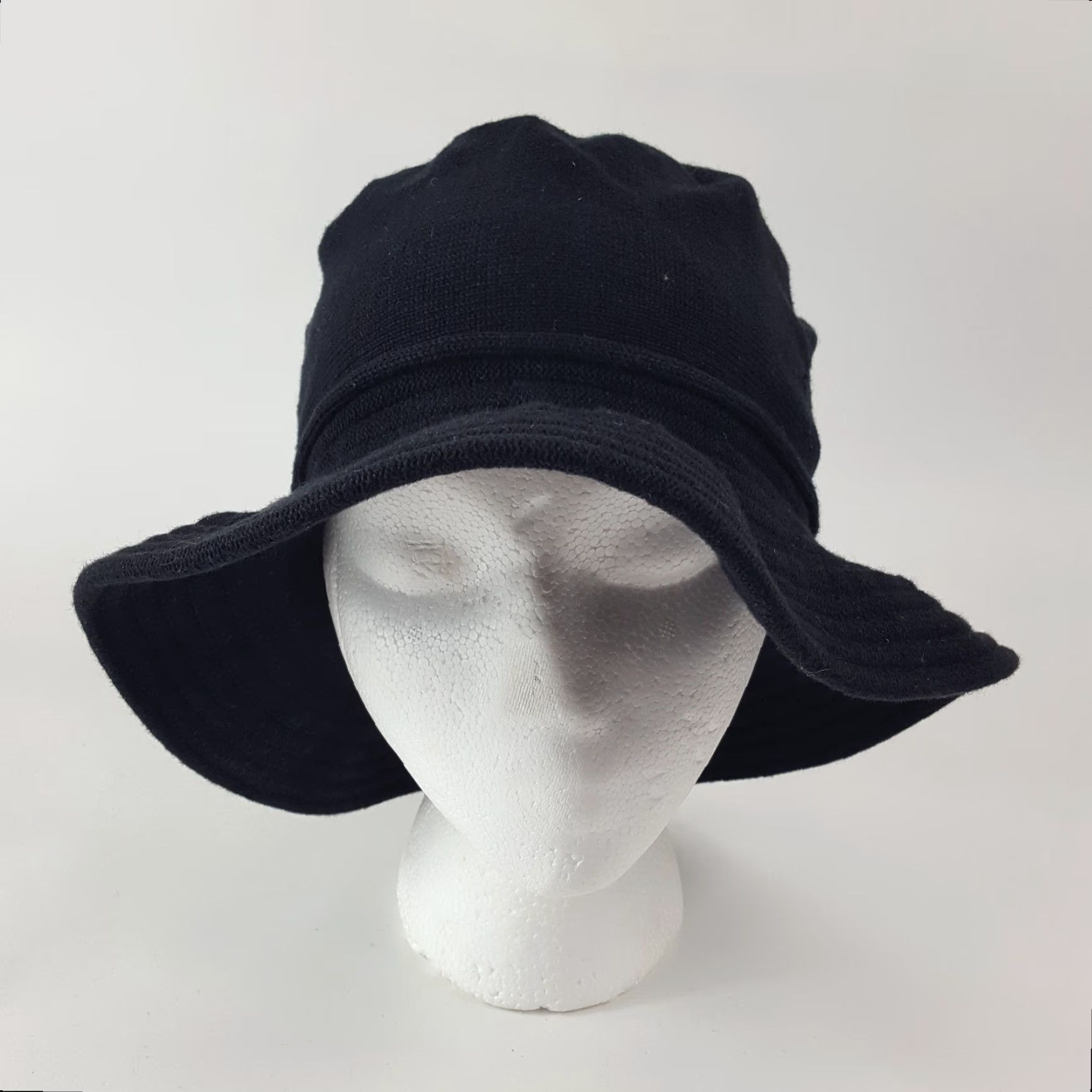 Vintage VINTAGE Cotton Country Sunhat Bucket One Size - Black - Breathable Knit Cotton - Outdoor Hiking - Unisex Adults - 90s - Golf Hat - Vintage Size ONE SIZE - 2 Thumbnail