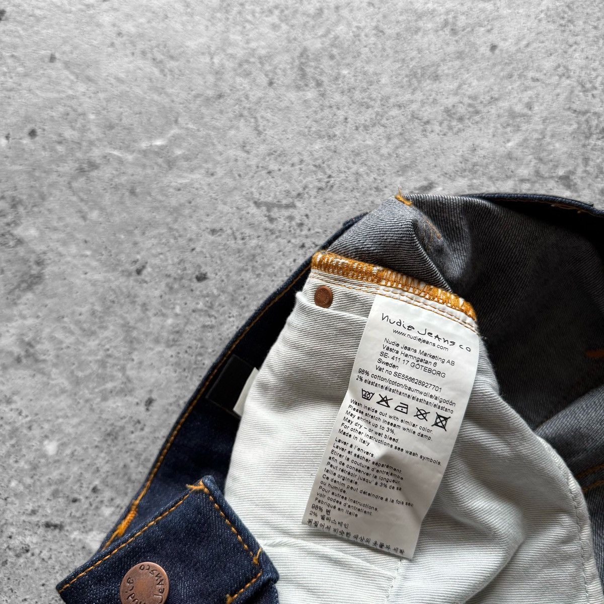Nudie Jeans Nudie Jeans Mens Dark Blue Indigo Raw Denim Jeans Size US 32 / EU 48 - 7 Thumbnail