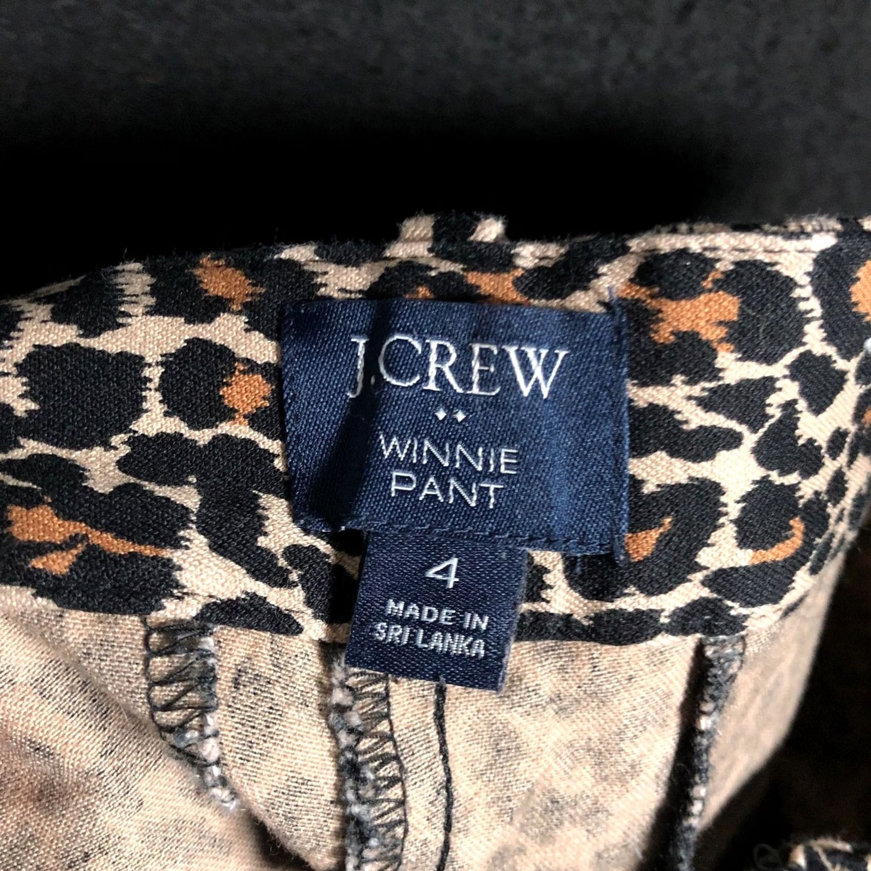 J.Crew J.Crew Womens Pants Brown Leopard Print Mid Rise Winnie Side Zip Stretch 4 Pants Women's Regular Slim Ankle Office Casual Workwear Size 29" - 4 Thumbnail