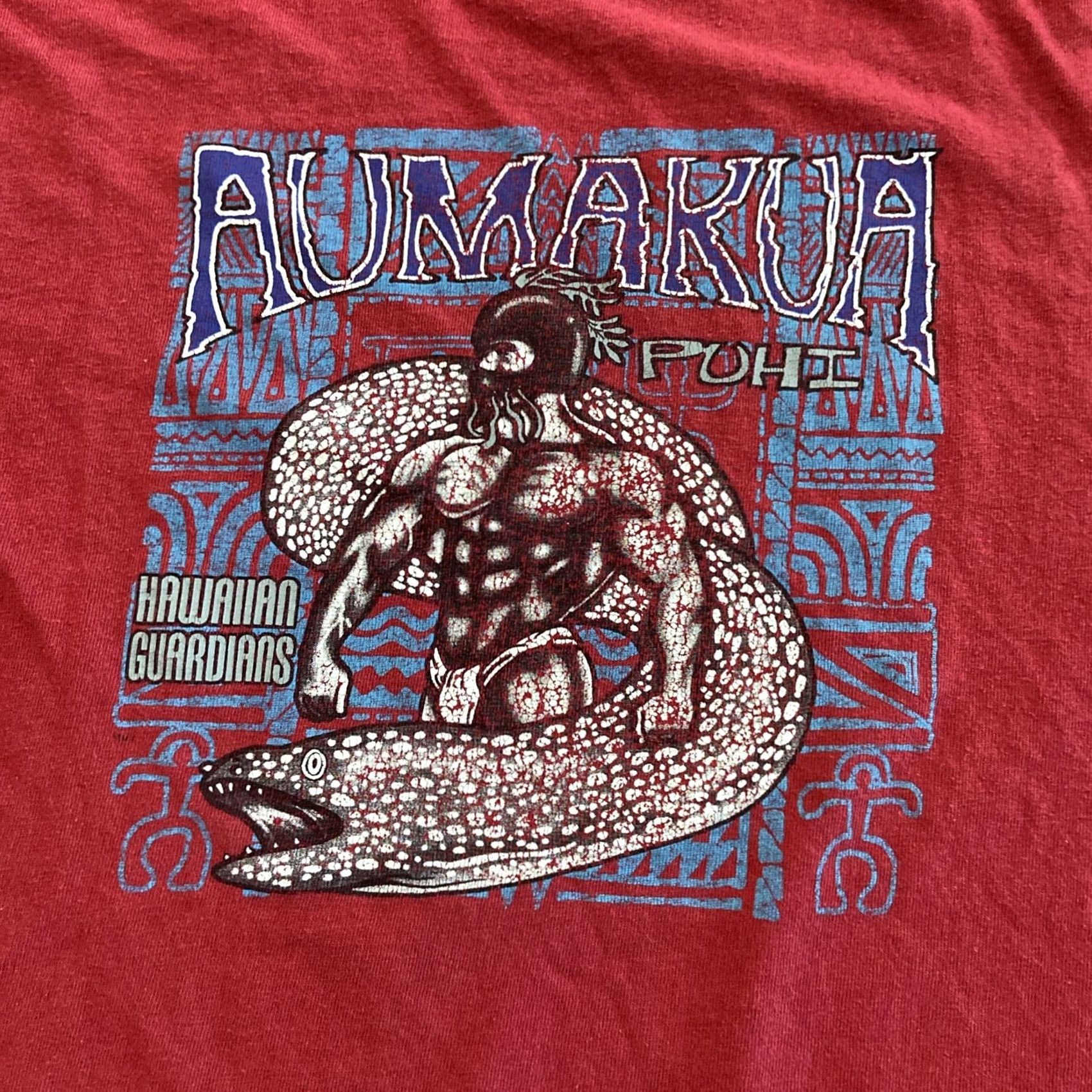 Vintage VINTAGE? Aumakua Legends Lono T-Shirt Adult Large Red Graphic Hawaii Island Size US L / EU 52-54 / 3 - 2 Thumbnail