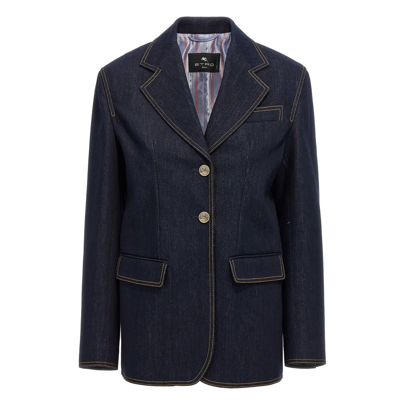 ETRO Single Breasted Blue Denim Blazer New & Authentic (Wome