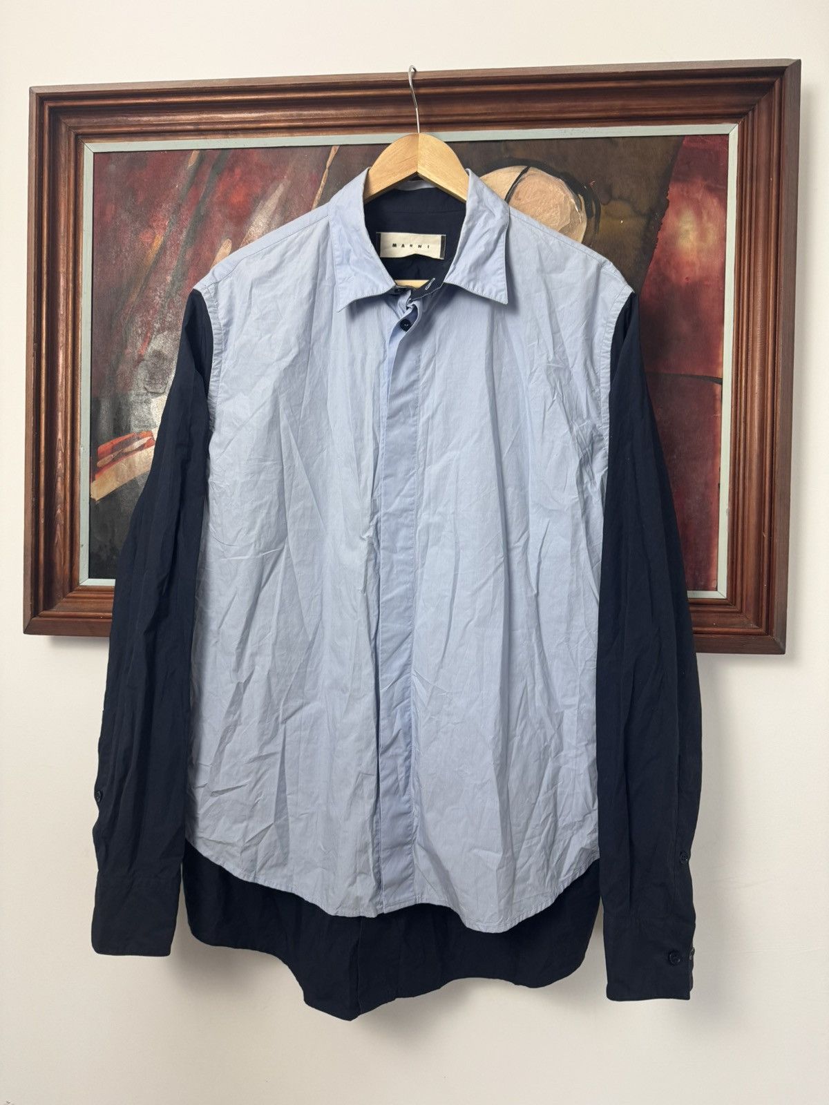 Marni Marni Button Up Shirt Size 50 Casual Navy Designer Rare Size US M / EU 48-50 / 2 - 2 Thumbnail
