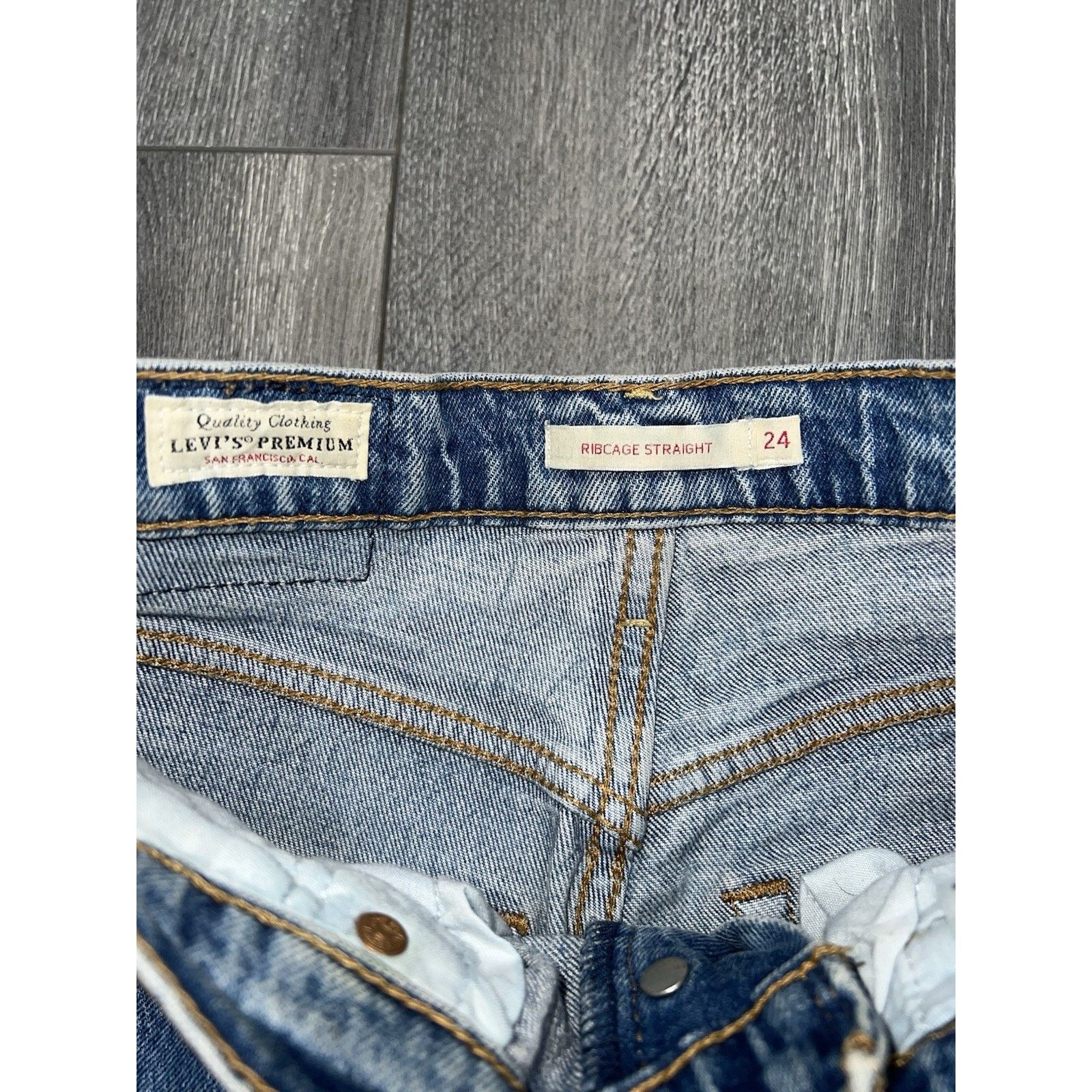 Levi's LEVI’S RIBCAGE FULL LENGTH - Dark Wash Size 24 A003138 Size 32" / US 10 / IT 46 - 4 Thumbnail