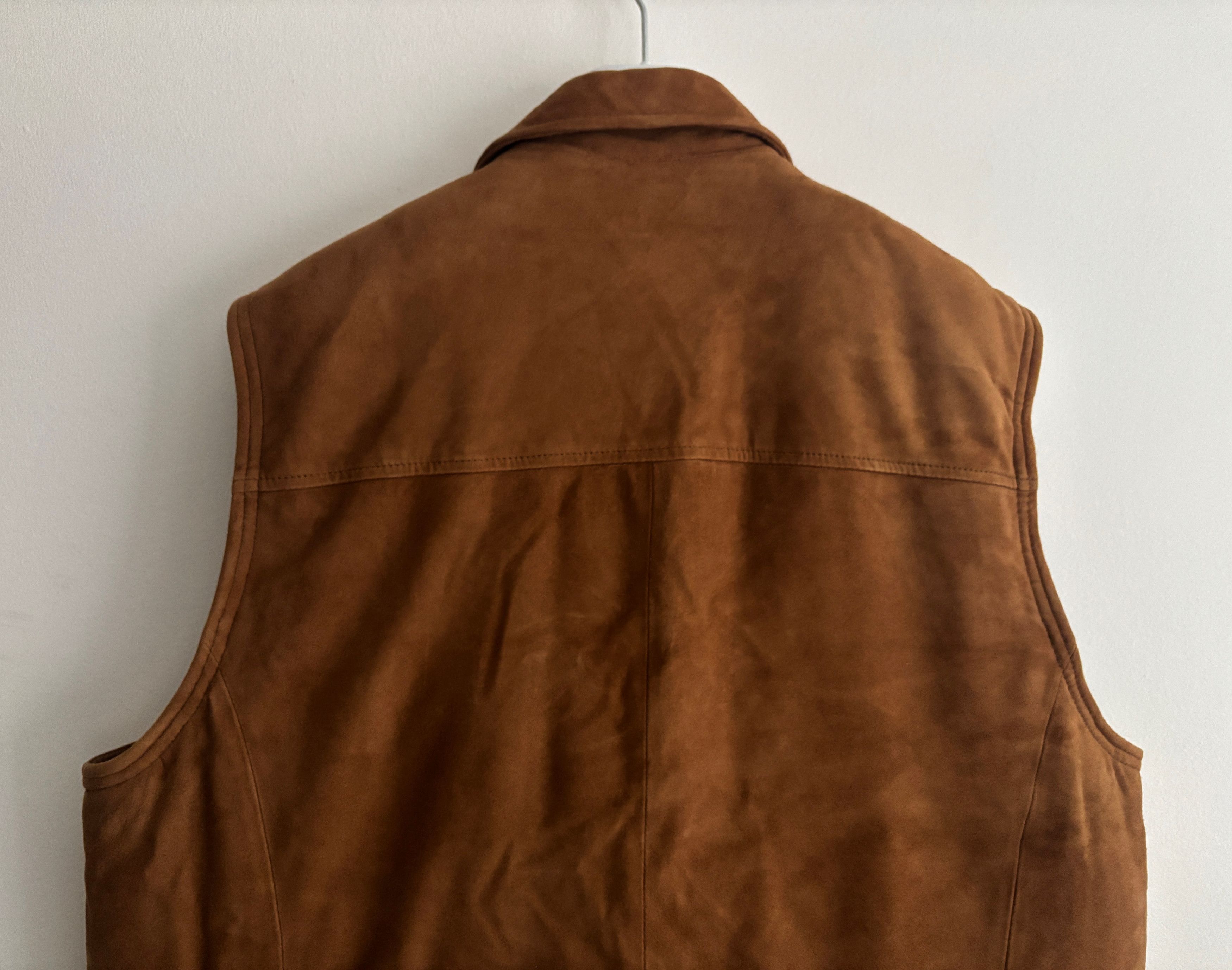Brooks Brothers $495 Zippered Tan/ Brown Suede Leather Down Vest - Large Size US L / EU 52-54 / 3 - 9 Thumbnail